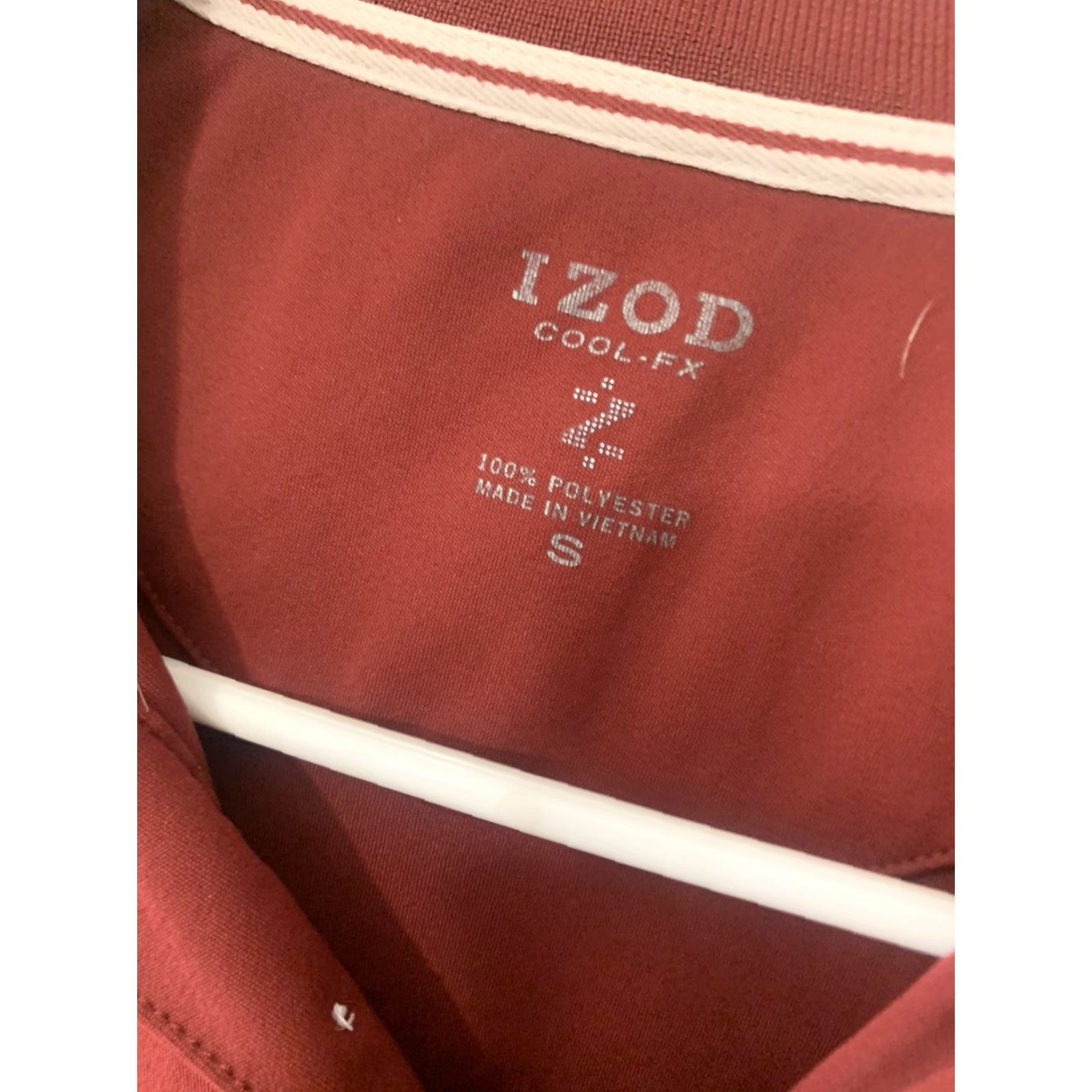 Izod Izod Polo Cool FX Shirt Mens Small Maroon 100% Polyester Performance Golf Casual Size US S / EU 44-46 / 1 - 2 Thumbnail