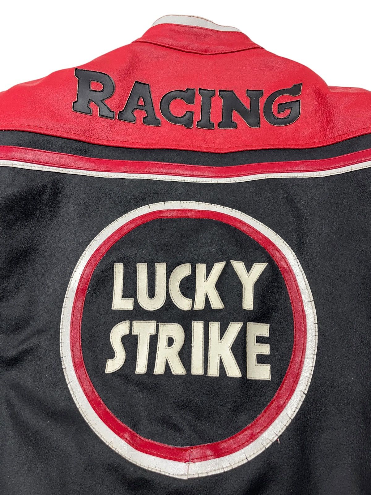Genuine Leather Vintage Lucky Strike Leather Racing Jacket with Protection Size US XL / EU 56 / 4 - 10 Thumbnail