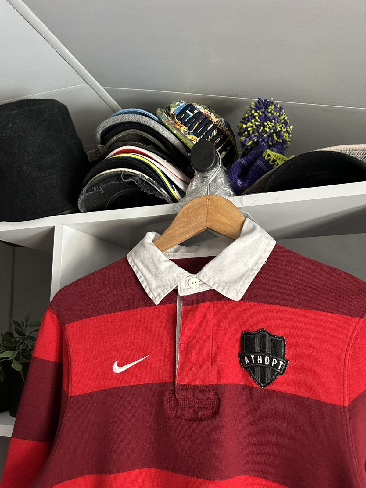 Nike × Vintage Vintage Nike Stripped Rugby Long Sleeve Athdpt Size US S / EU 44-46 / 1 - 4 Thumbnail