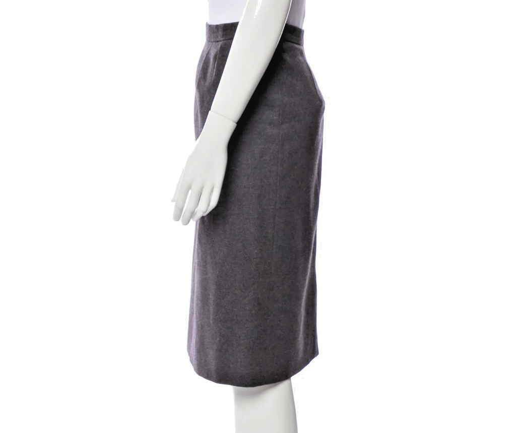 Celine Celine Vintage Wool Skirt - Size 14 US/FR46 Gray Zip Closur Size 36" / US 14 / IT 50 - 5 Thumbnail