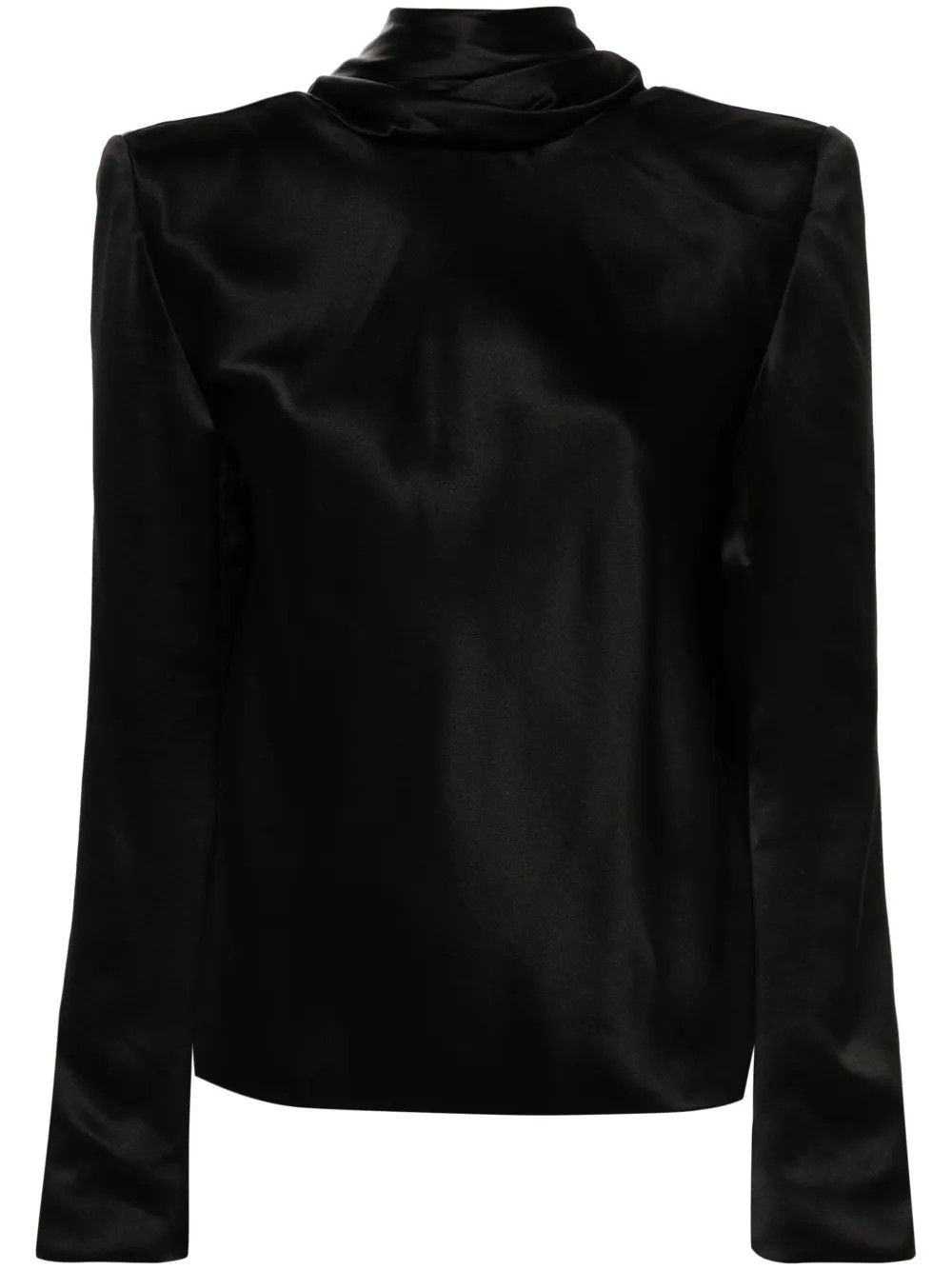 Saint Laurent Paris o1y0126 Silk Blouse in Black Size S / US 4 / IT 40 - 1 Thumbnail