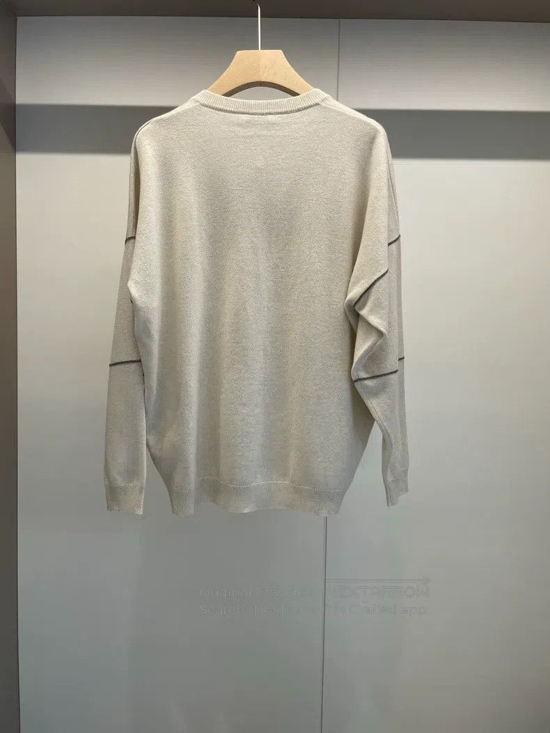 Brunello Cucinelli Brunello Cucinelli Beige Wool Beaded Sweater Size M / US 6-8 / IT 42-44 - 2 Thumbnail
