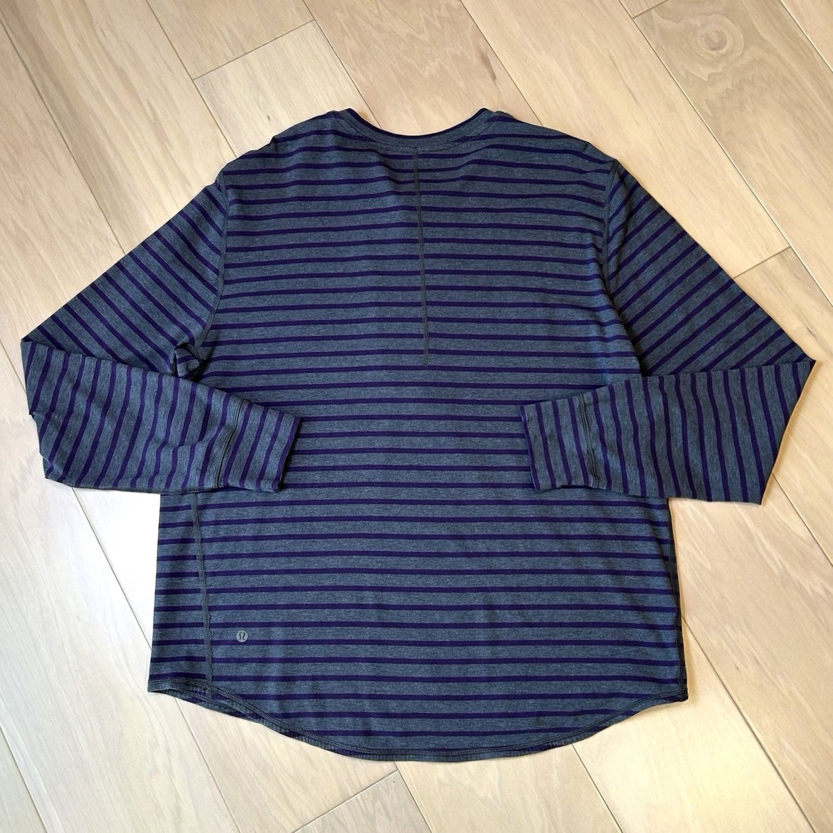 Lululemon Lululemon 5 Year Henley Shirt Long Sleeve Men’s 2XL, Gray / Purple, Striped, Polyester Blend, Regular Fit, Activewear, Long Sleeve Shirt, Mens Size US XXL / EU 58 / 5 - 3 Thumbnail