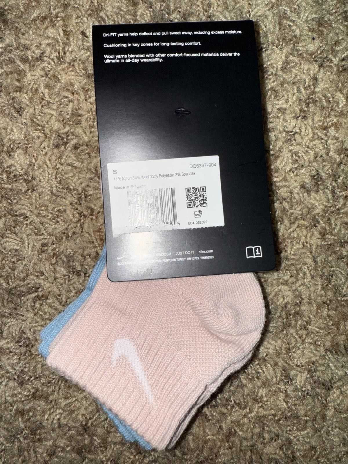 Nike Nike Everyday Wool Cushioned Ankle Socks- 2 Pair Size ONE SIZE - 6 Thumbnail