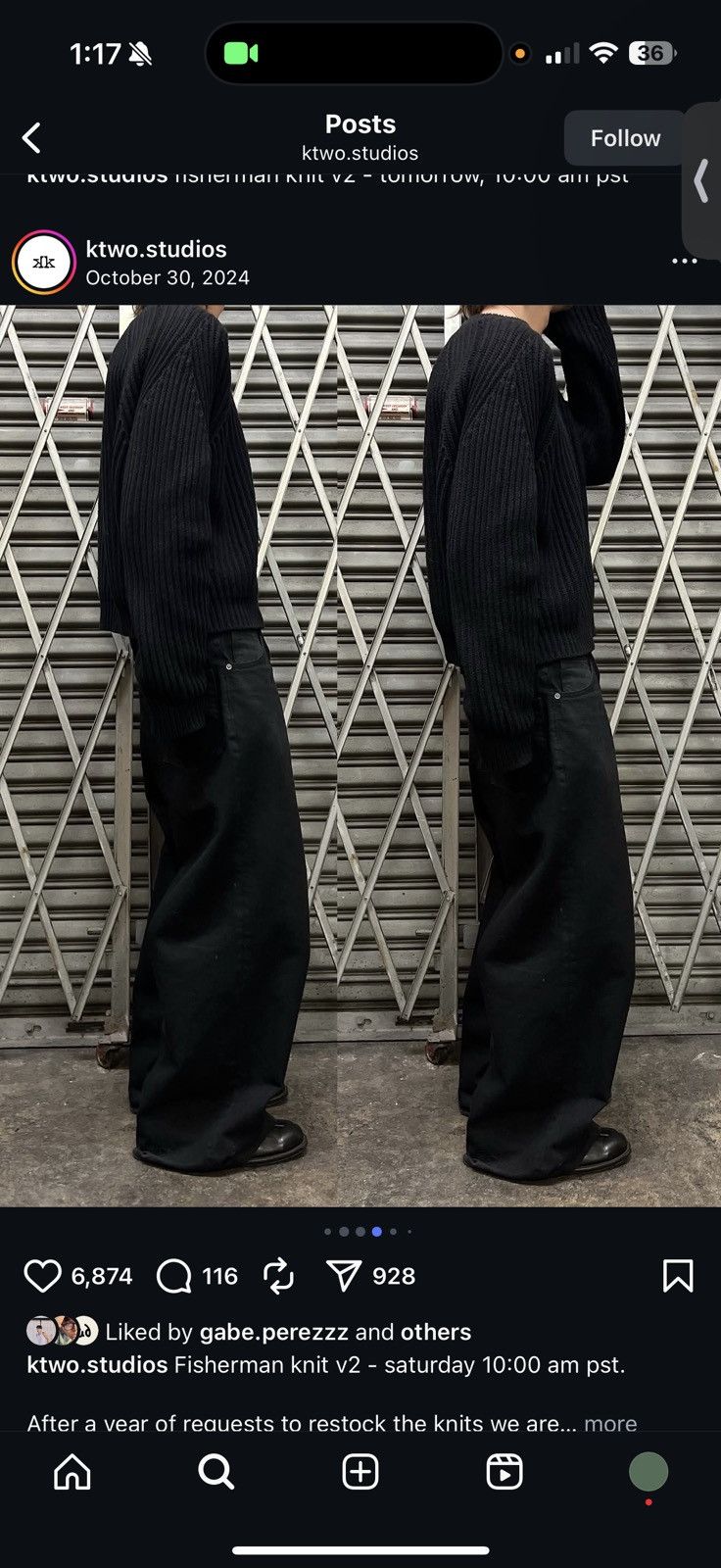K-Two Studios Ktwo 20oz Selvedge Jet Black Japanese Denim Size US 32 / EU 48 - 1 Thumbnail