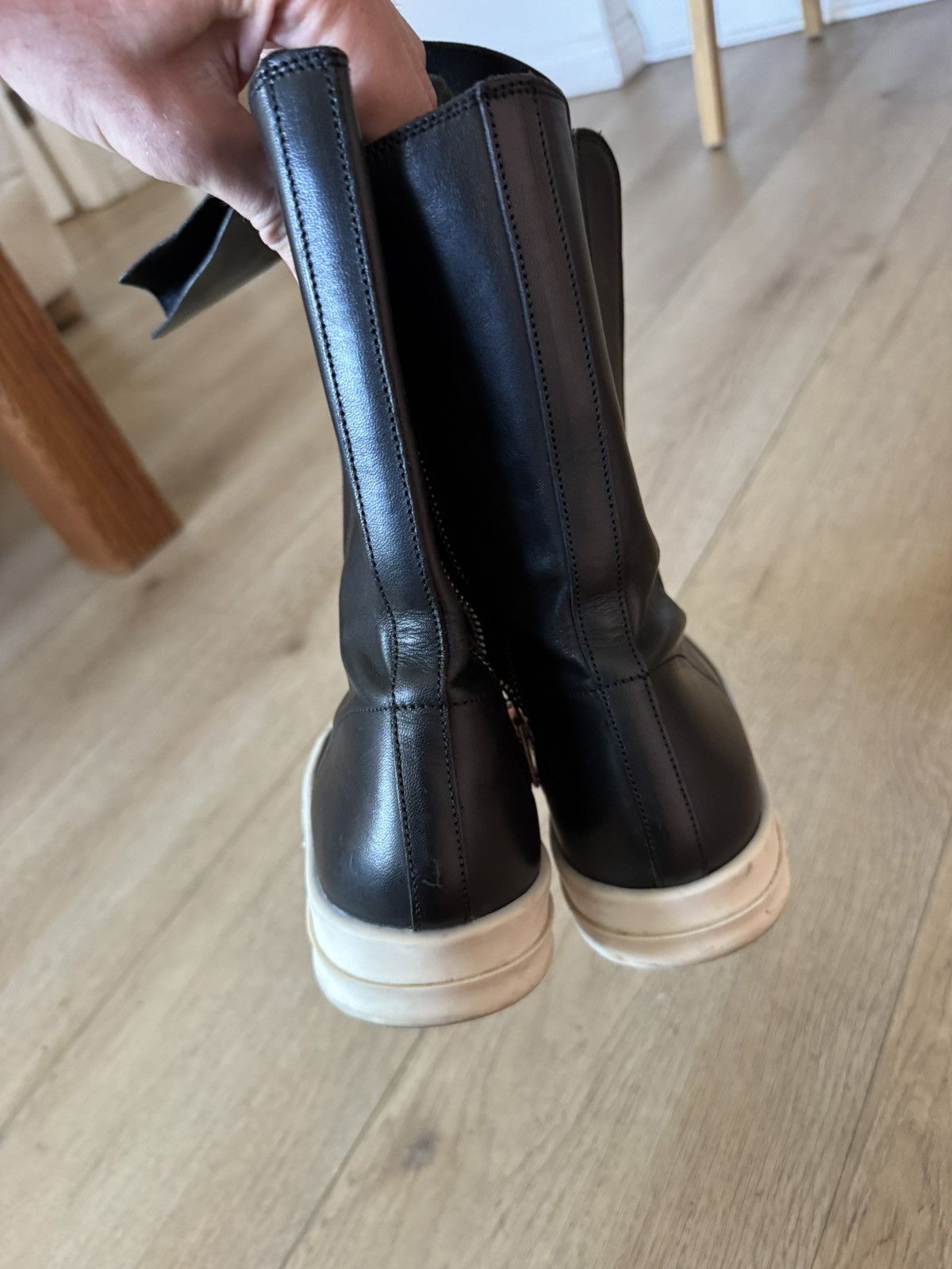 Rick Owens Laceless leather ramones high 39 Size US 6 / EU 39 - 8 Thumbnail