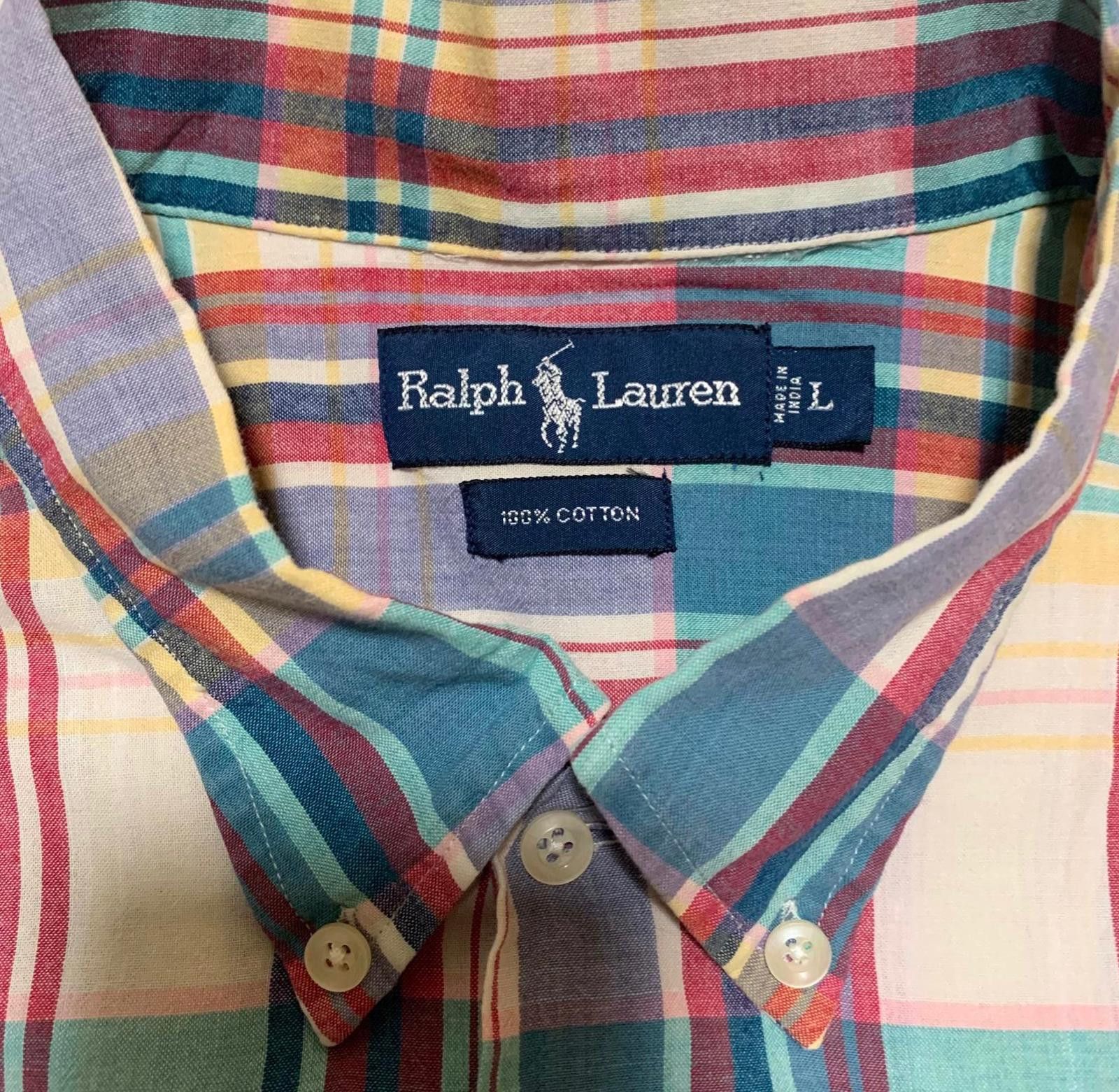 Polo Ralph Lauren Ralph Lauren Pastel Plaid Short Sleeve Shirt L Cotton Size US L / EU 52-54 / 3 - 4 Thumbnail