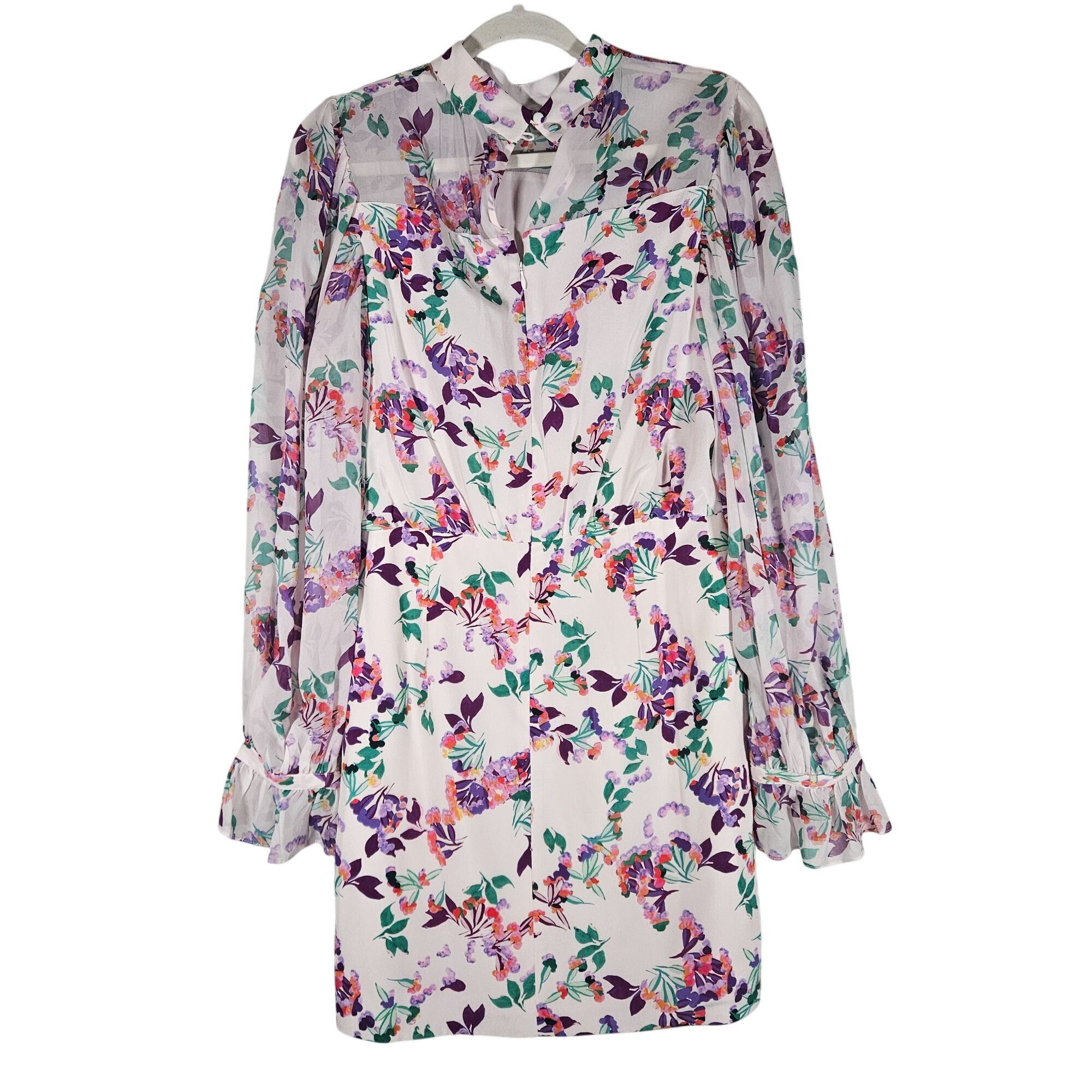 Other Saloni Woman Floral Silk Mini Dress Size 8 Romantic Luxury R Size M / US 6-8 / IT 42-44 - 3 Thumbnail