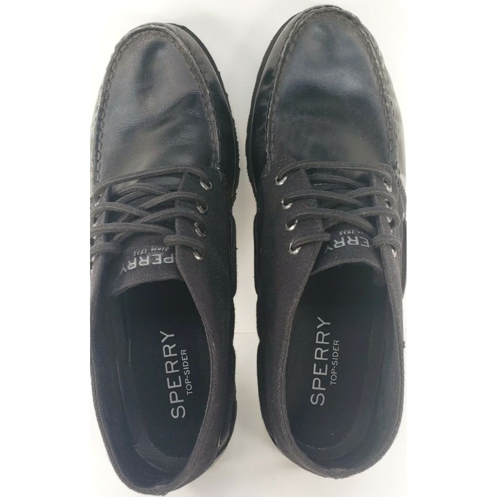 Sperry Sperry Top-Sider Leeward Mini Lug Chukka Boots STS18292 Black Leather Mens 11M Shoe, Boot, Lug, Canvas, Leather, Sperry Top-Sider Leeward, Mens, 11M Size US L / EU 52-54 / 3 - 7 Thumbnail