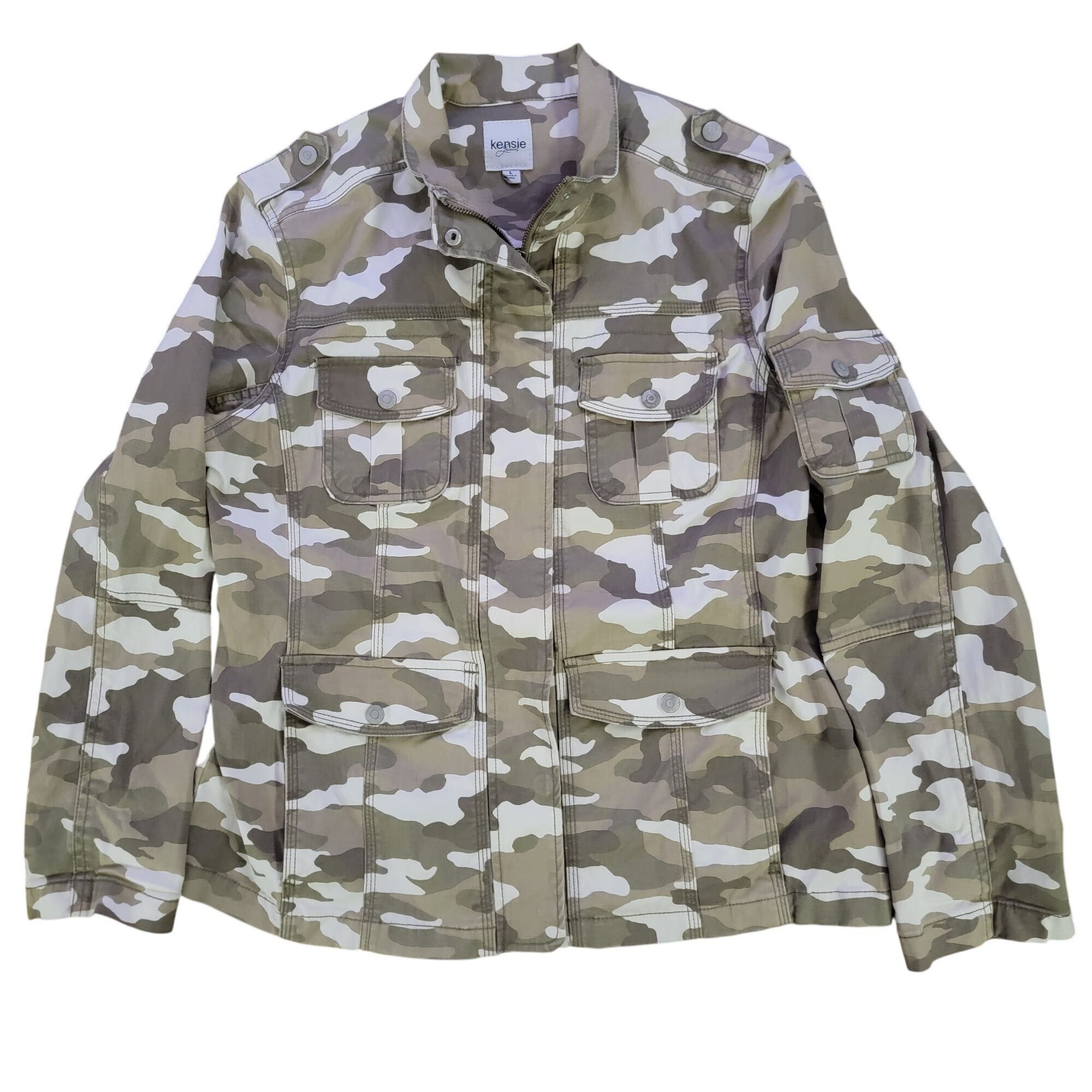 Other Kensie Jeans Camouflage Military Style Jacket L Cotton/Spand Size L / US 10 / IT 46 - 1 Thumbnail