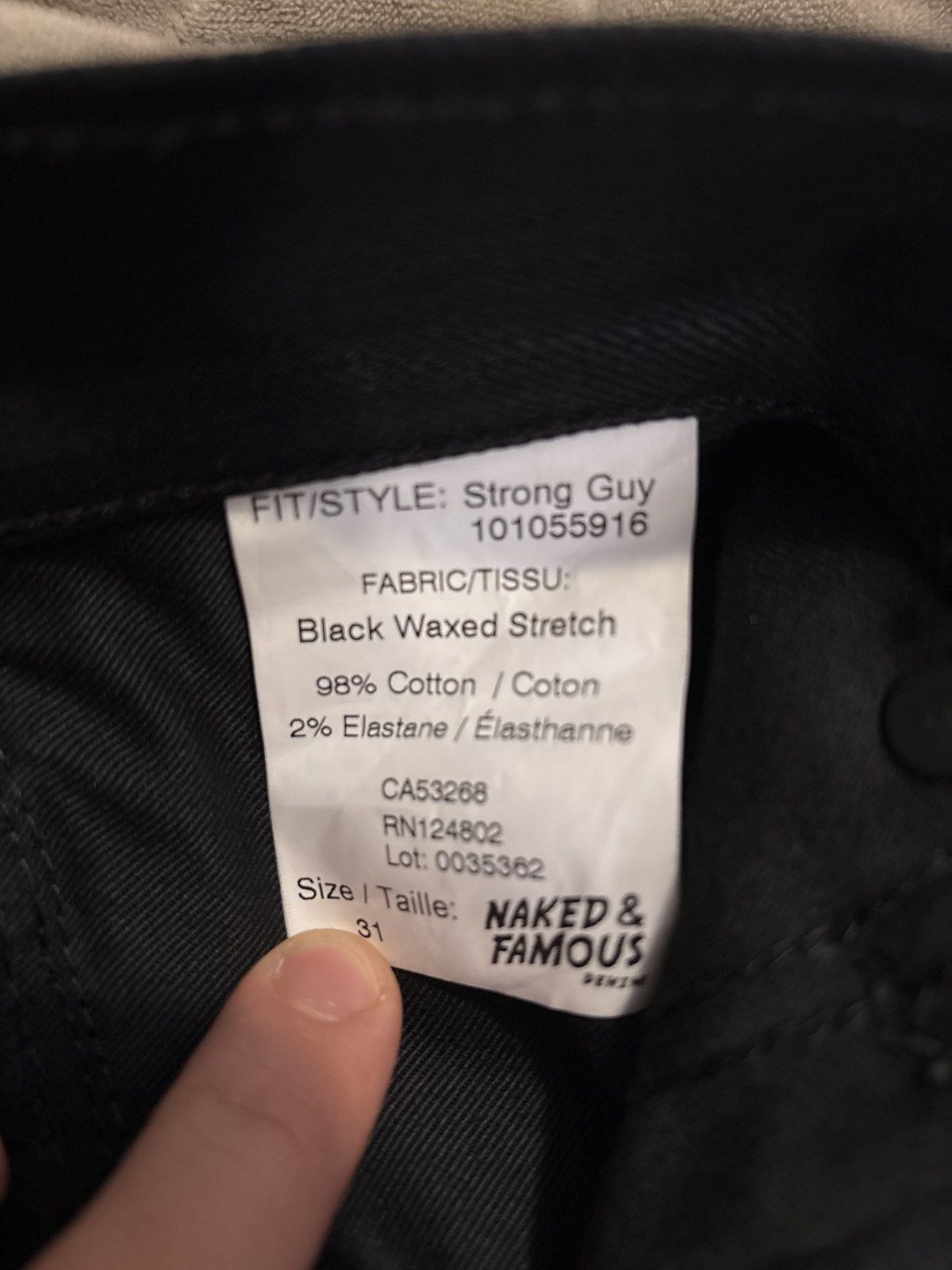 Naked & Famous Strong guy black waxed denim pants Size US 31 - 7 Thumbnail