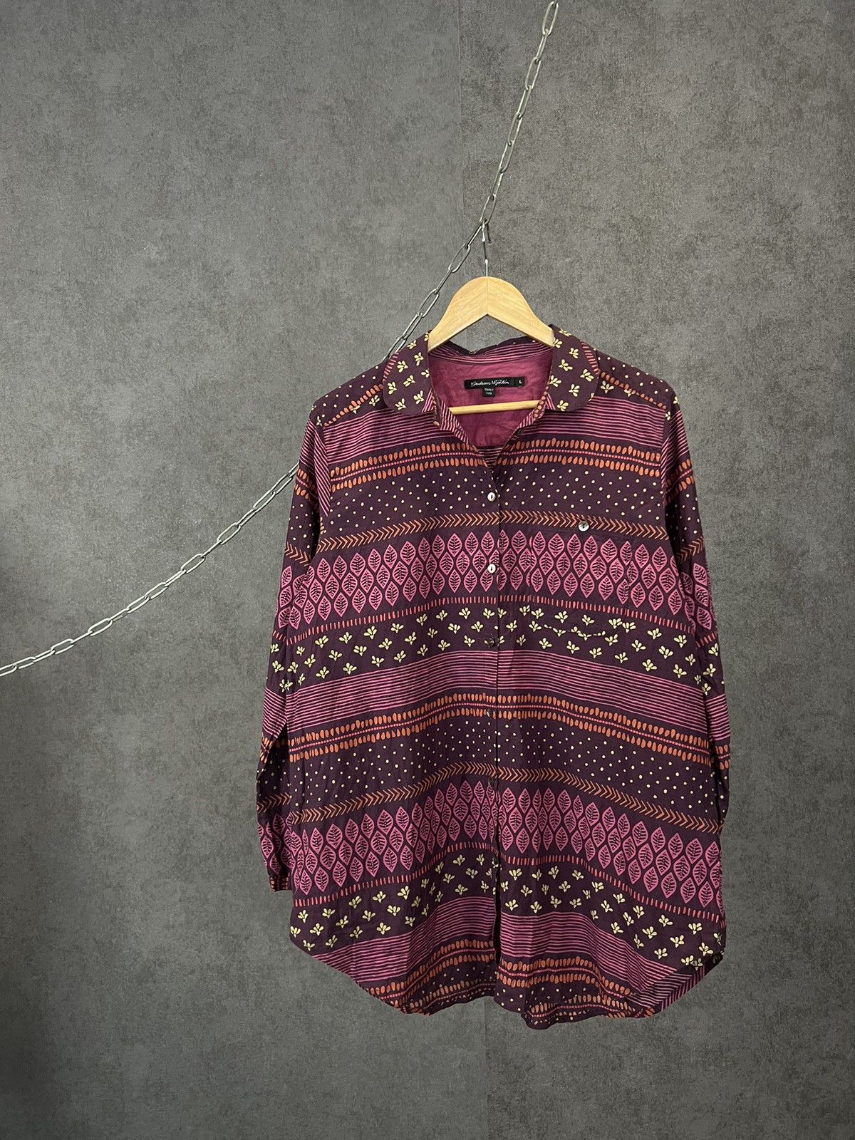 Designer Gudrun Sjoden designer crazy silk shirt Size L / US 10 / IT 46 - 1 Thumbnail