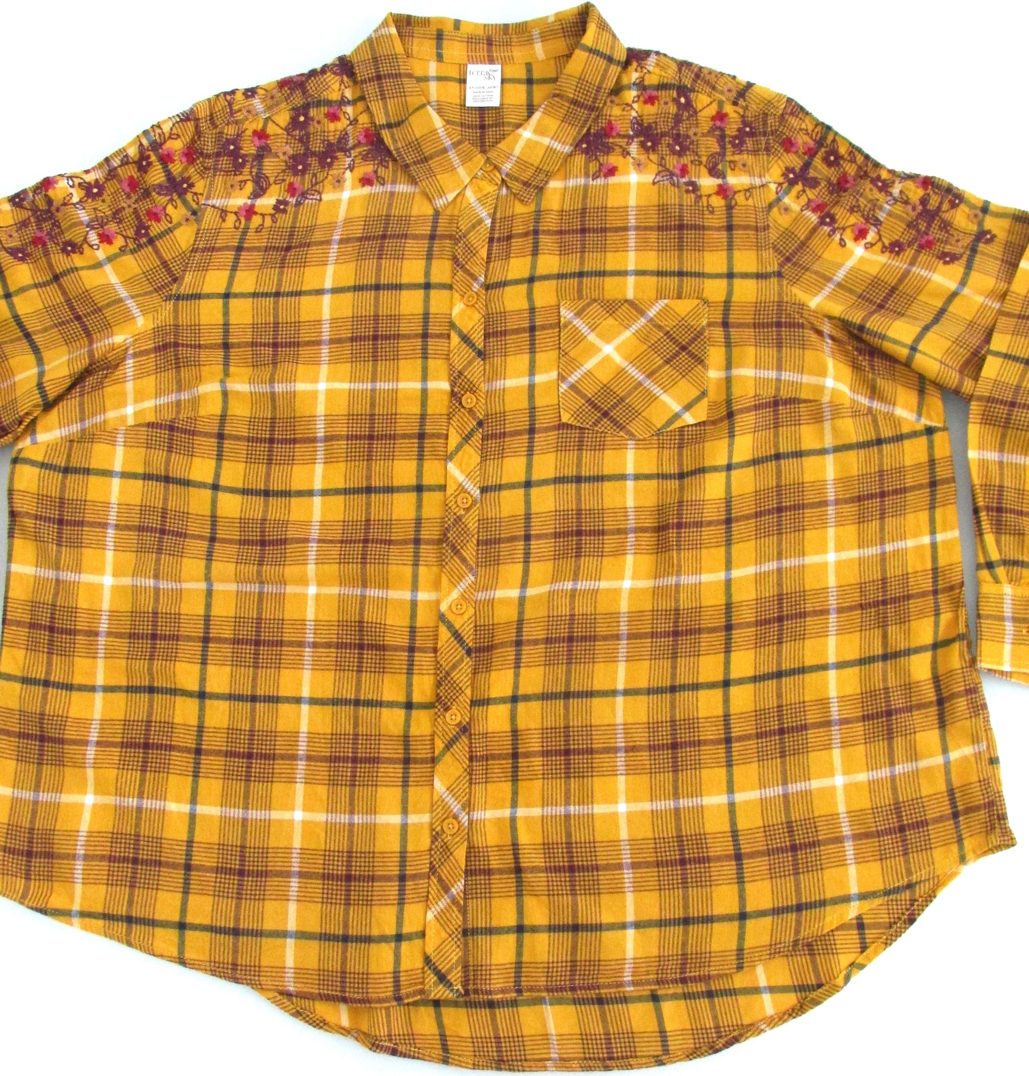 Other Terra & Sky Women's Embroidered Cotton Shirt Size 2X Size XXL / US 16-18 / IT 52-54 - 2 Thumbnail