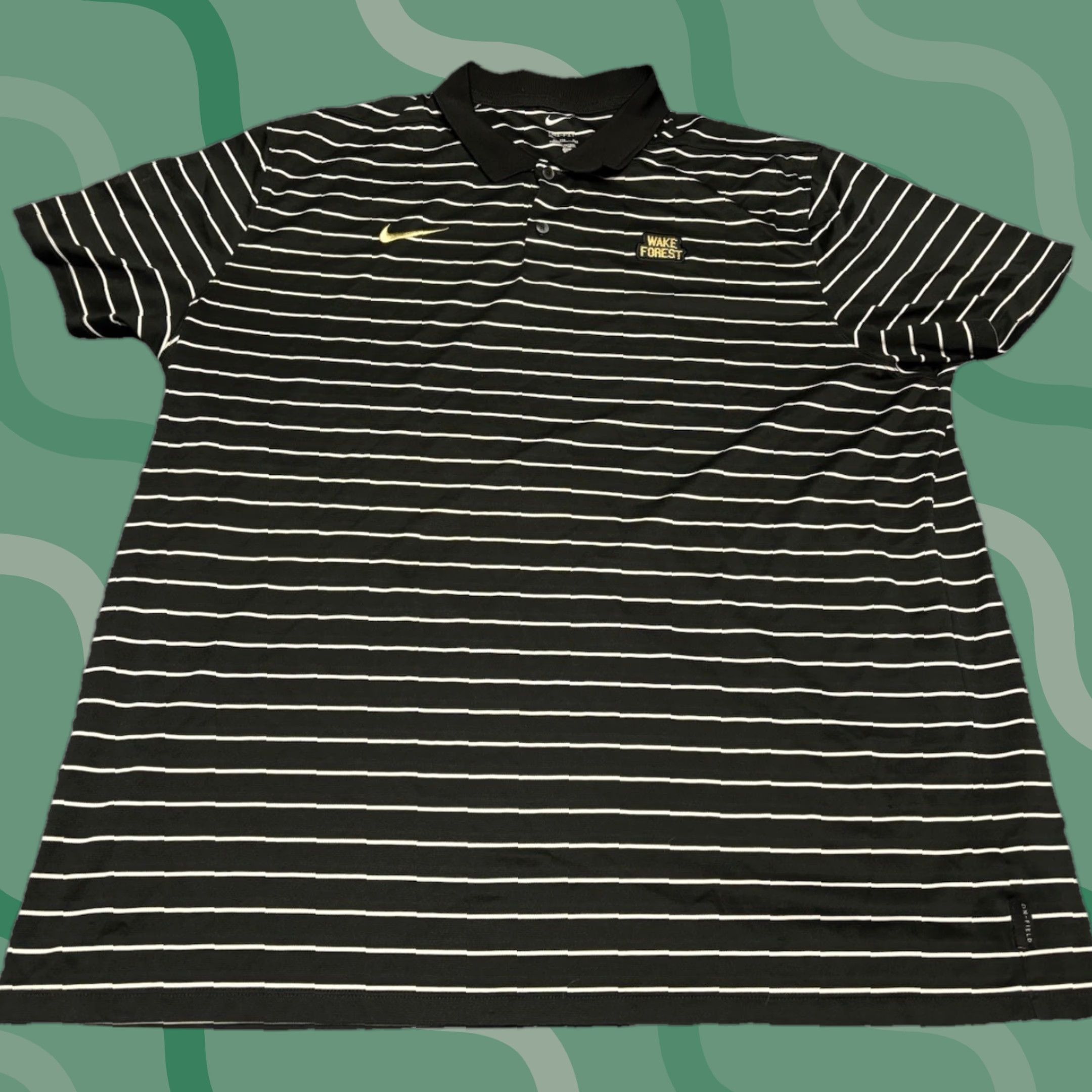 Nike Nike Polo Shirt Men 2XL Dri-Fit Striped Wake Forest Demon Deacons Short Sleeve Collared Button Logo Multicolor Athletic Casual Size US XXL / EU 58 / 5 - 1 Thumbnail
