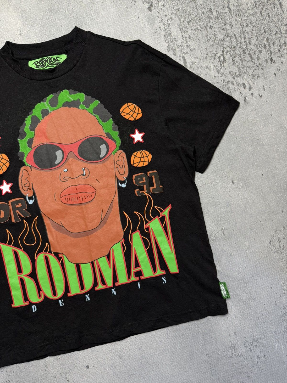 Bershka Dennis Rodman San Antonio Spurs Basketball Green Hair Tee Size US S / EU 44-46 / 1 - 3 Thumbnail