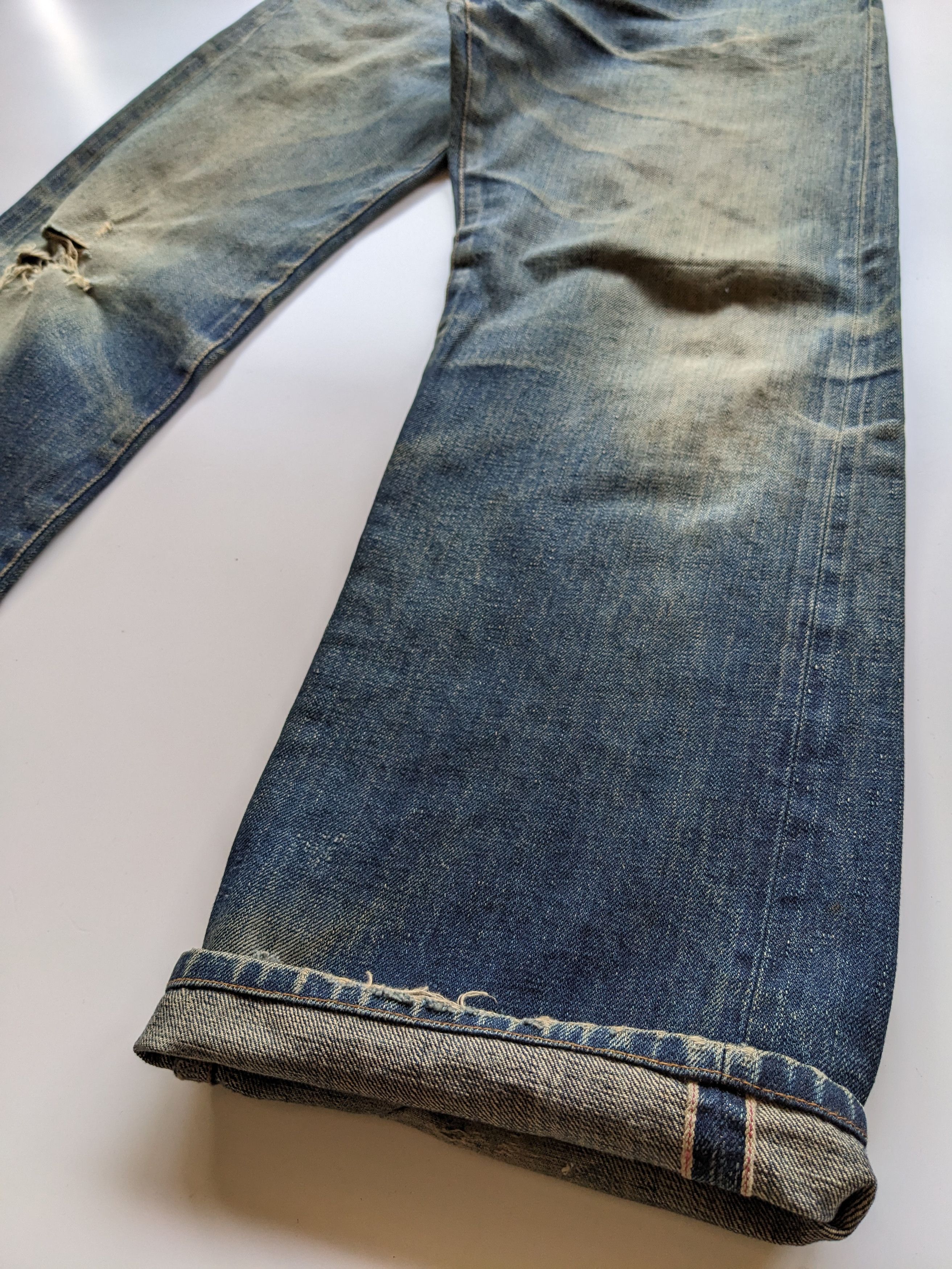 Japanese Brand Virus denim selvedge mudwash distressed jeans Size US 31 - 5 Thumbnail