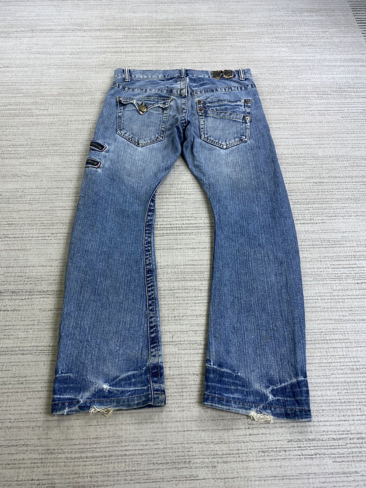 Hysteric Glamour Vintage Flared Rattle Trap Punk Distressed Denim Pants Size US 34 / EU 50 - 1 Thumbnail