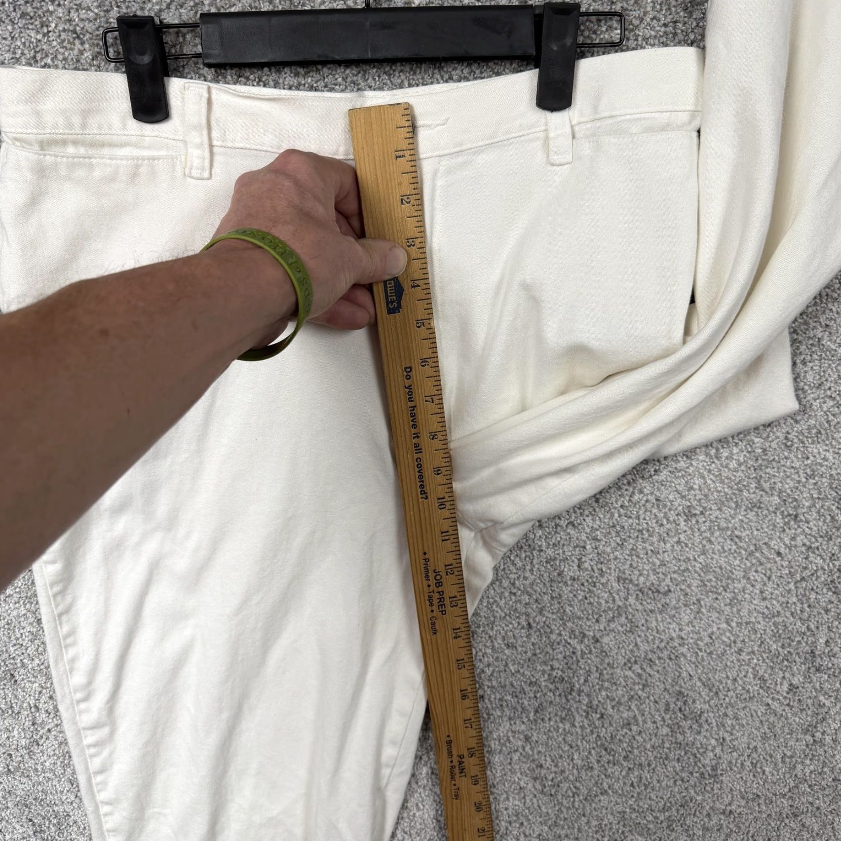 Vintage Riders Womens Capri Pants 12 Regular White Twill Stretch Capris Pockets Flat Front Summer 32x21.5 Mens? Size 34" / US 12 / IT 48 - 5 Thumbnail