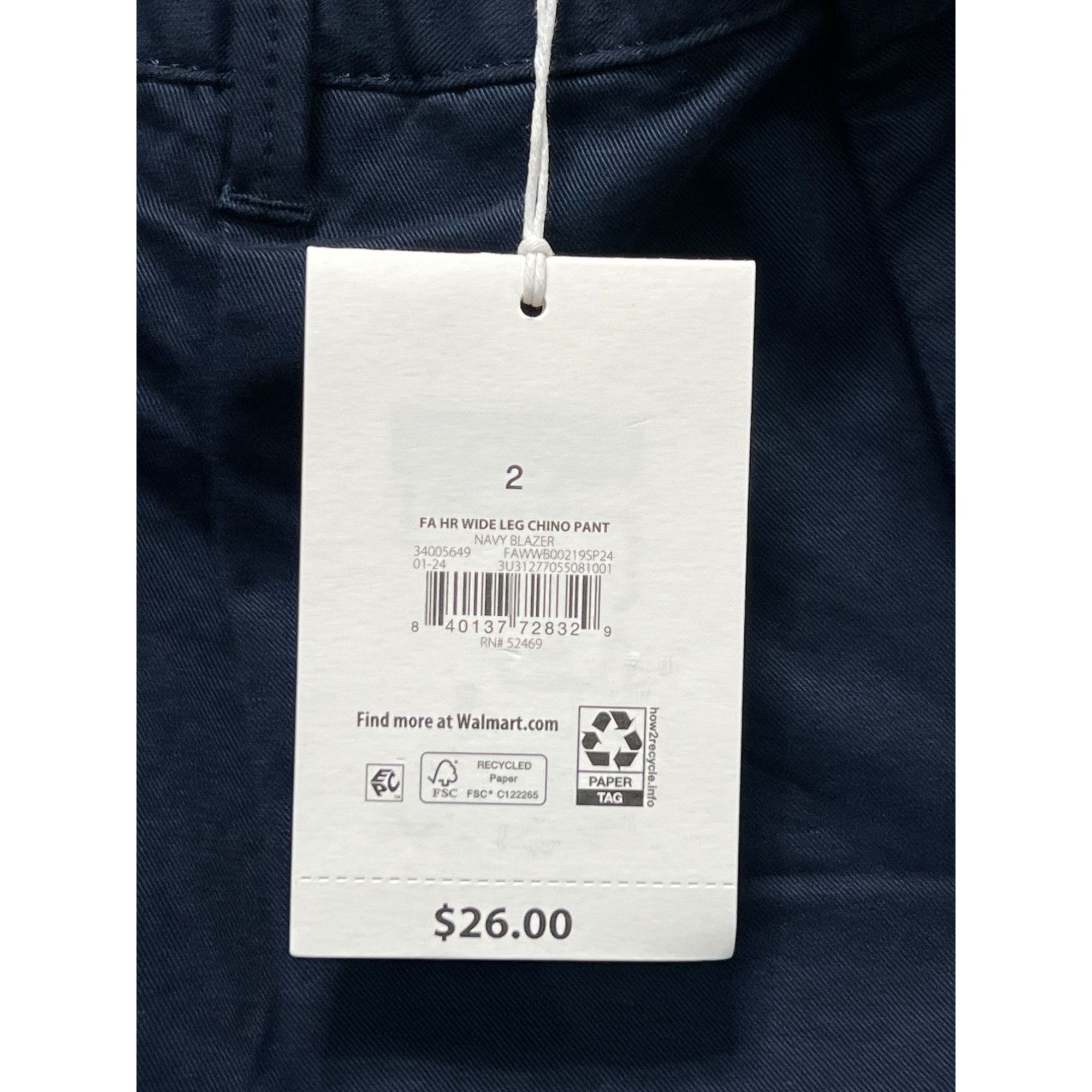 Other Free Assembly - Women's Wide Leg Chino Pants - Blue - 2 Size 26" / US 2 / IT 38 - 11 Thumbnail