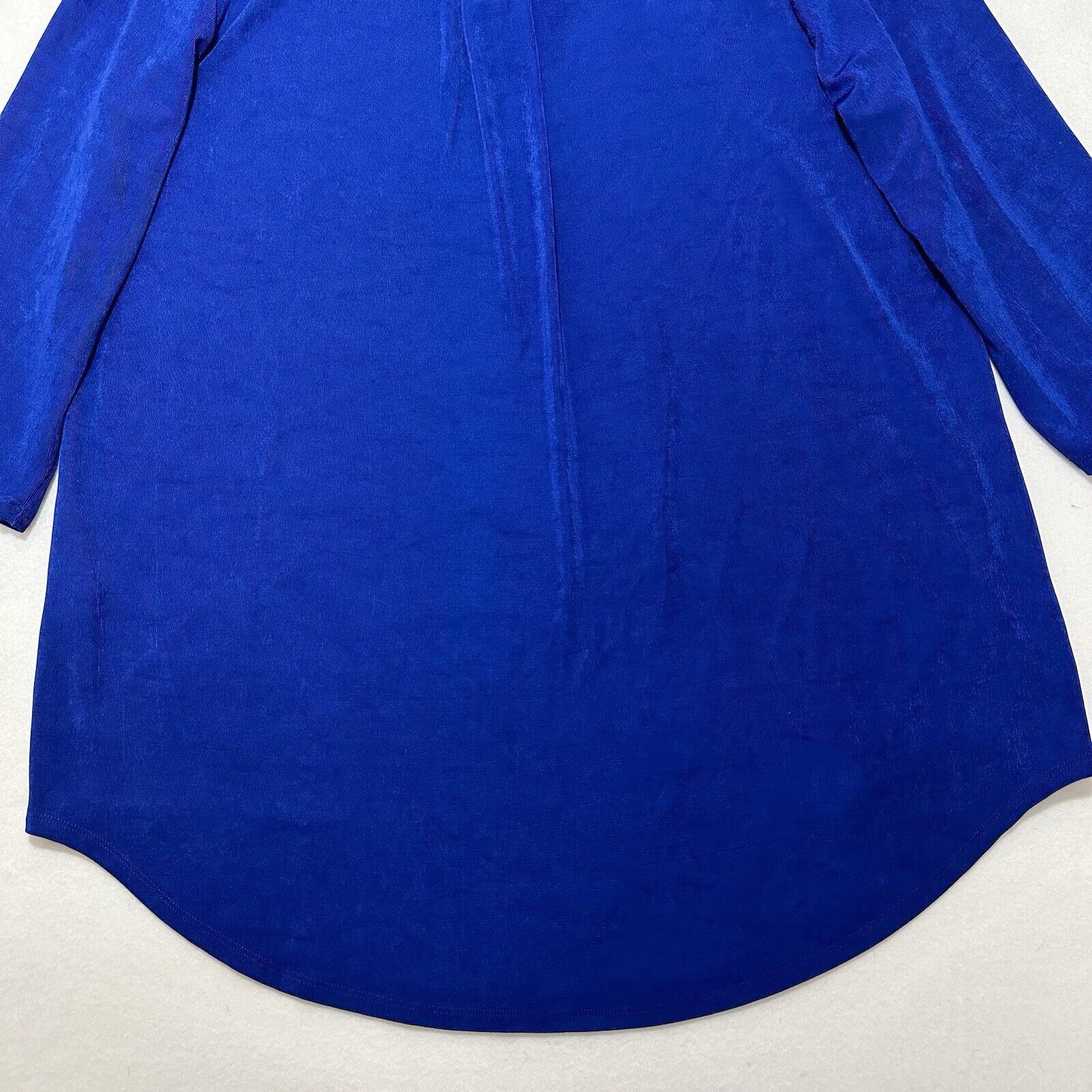 Chicos Chico's XL Blue Embellished Collar 3/4 Sleeve Blouse Acetate Size XL / US 12-14 / IT 48-50 - 12 Thumbnail