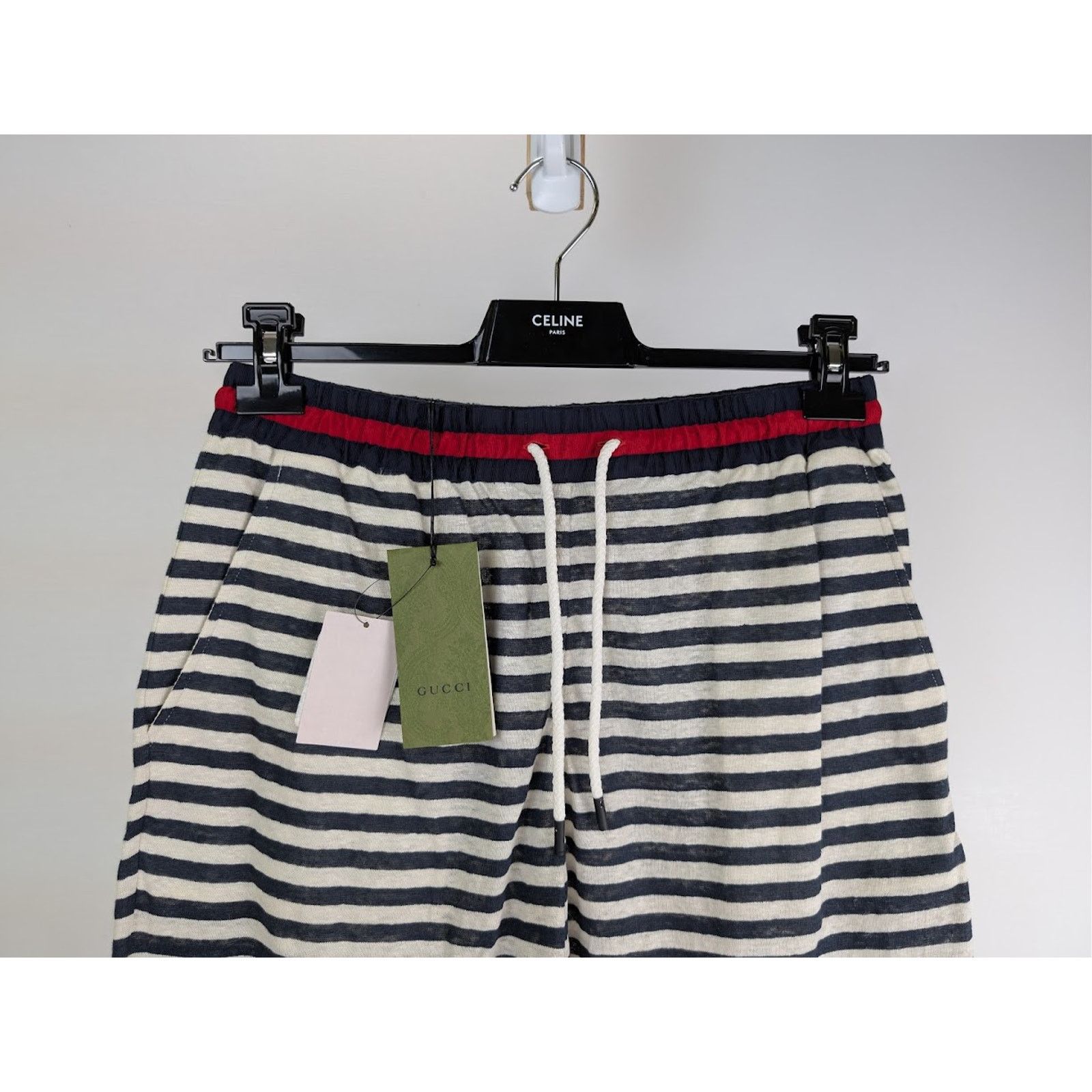 Gucci o1rshd1 Striped Linen Jersey Basket Pant in Navy/Milk Size US 36 / EU 52 - 2 Thumbnail