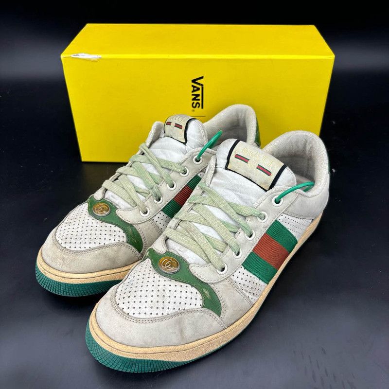 Gucci Gucci Screener Vintage Leather Sneakers for Men 0079 Size US 10.5 / EU 43-44 - 1 Thumbnail