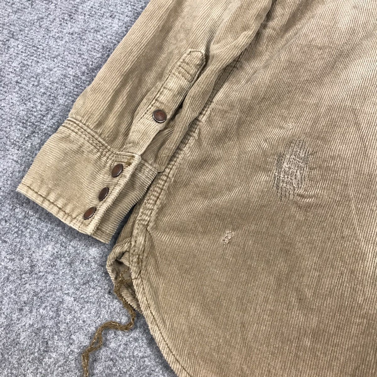 If Six Was Nine Genuine vintage Goa corduroy Distressed Snap button Shirt Size US S / EU 44-46 / 1 - 11 Thumbnail