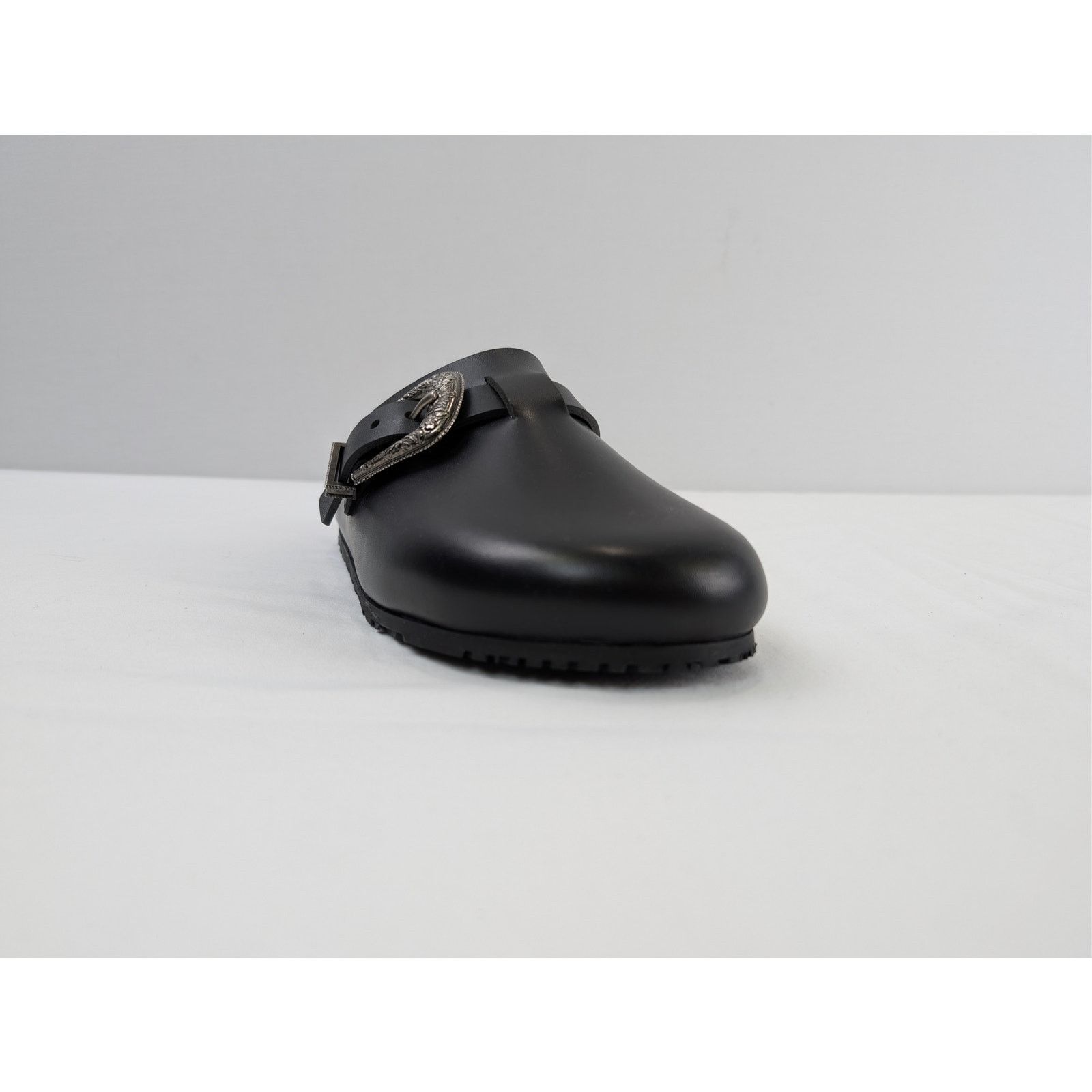 Saint Laurent Paris o1rshd1 Silver Buc San Holster Slipper Sandal in Nero Size US 10 / EU 43 - 2 Thumbnail