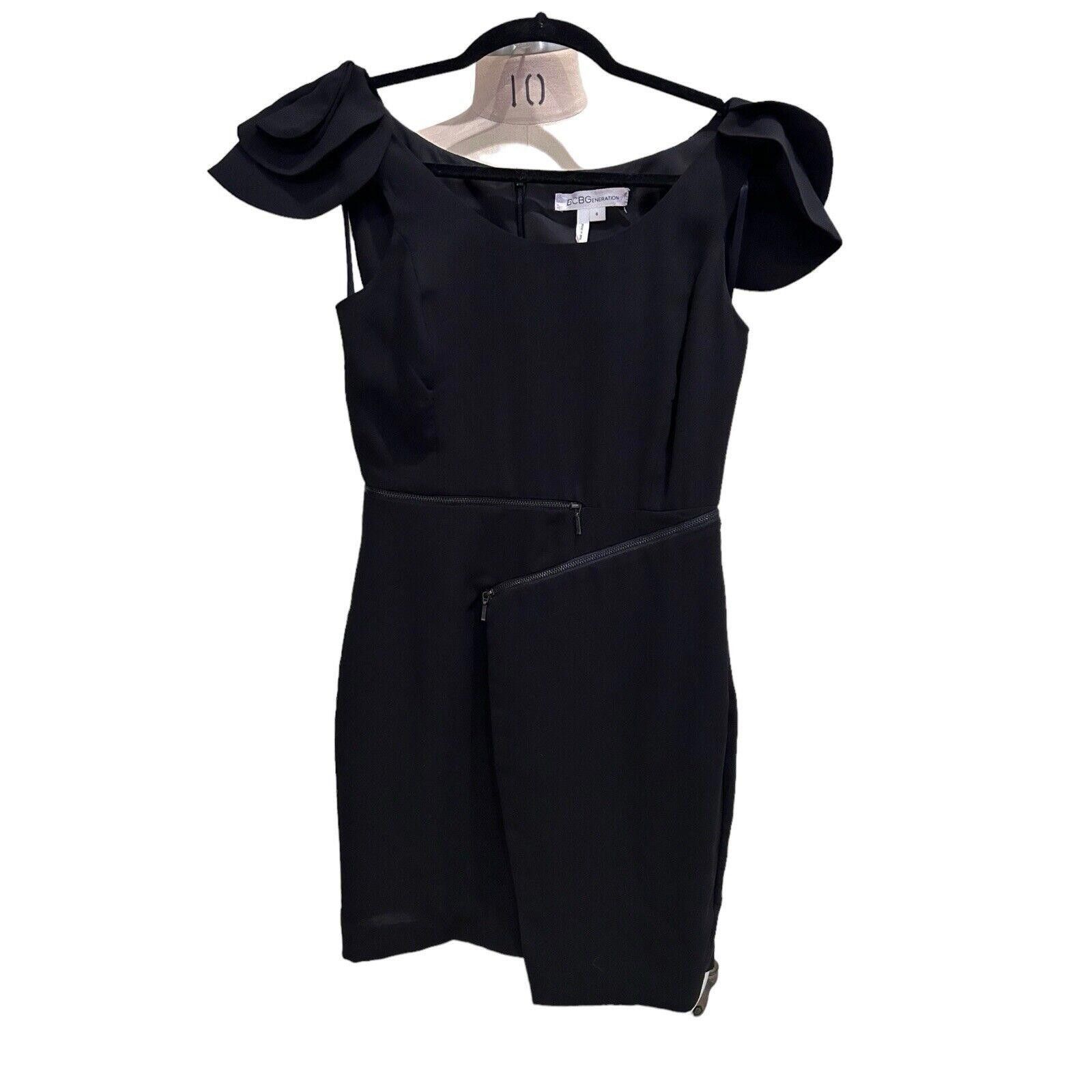 Designer BCBGeneration BCBG little black dress Asymmetric Zipper Sz 6 Size M / US 6-8 / IT 42-44 - 1 Thumbnail