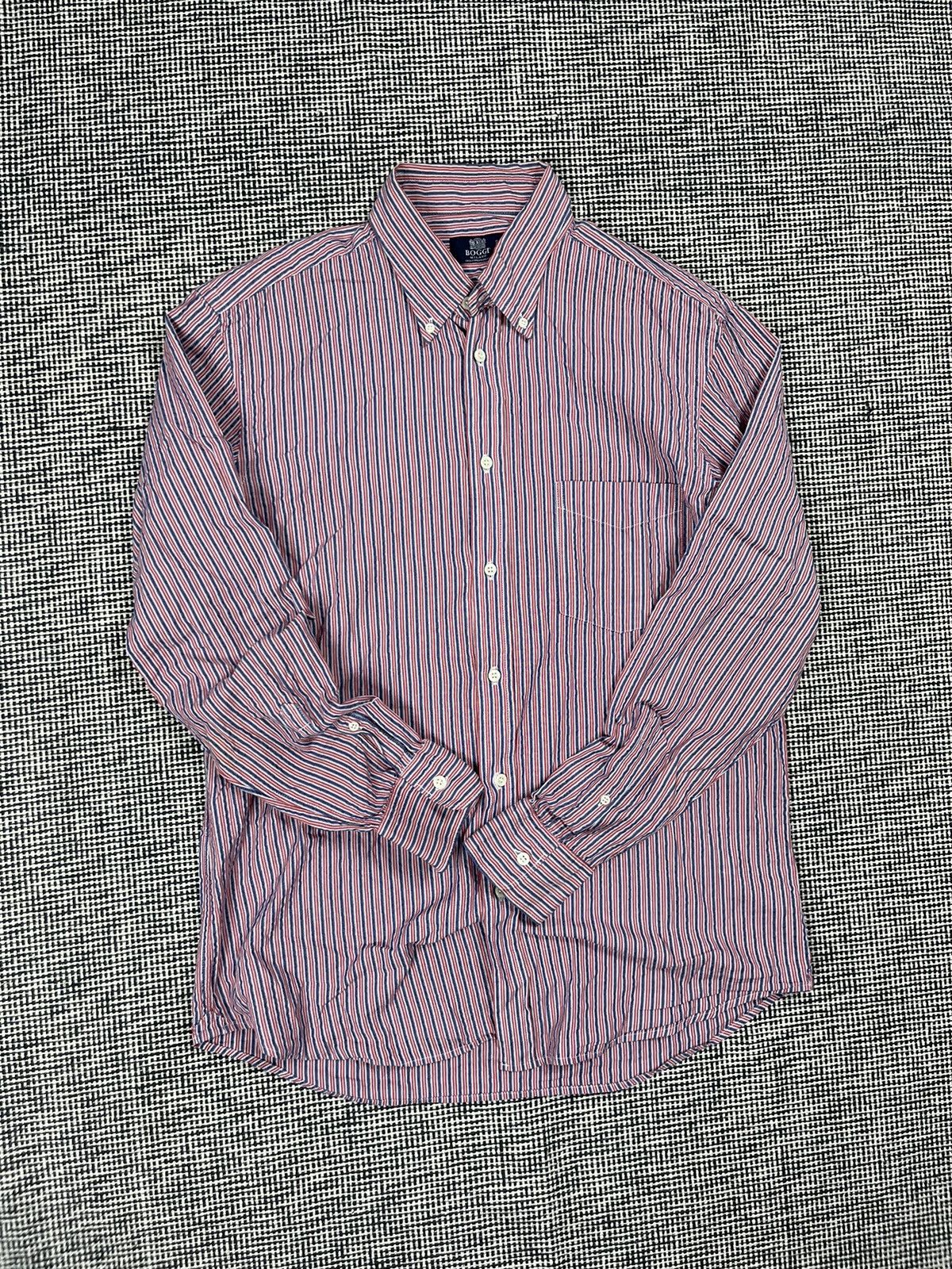 Boggi × Designer Boggi Milano luxury striped button up shirt old money Size US XL / EU 56 / 4 - 2 Thumbnail