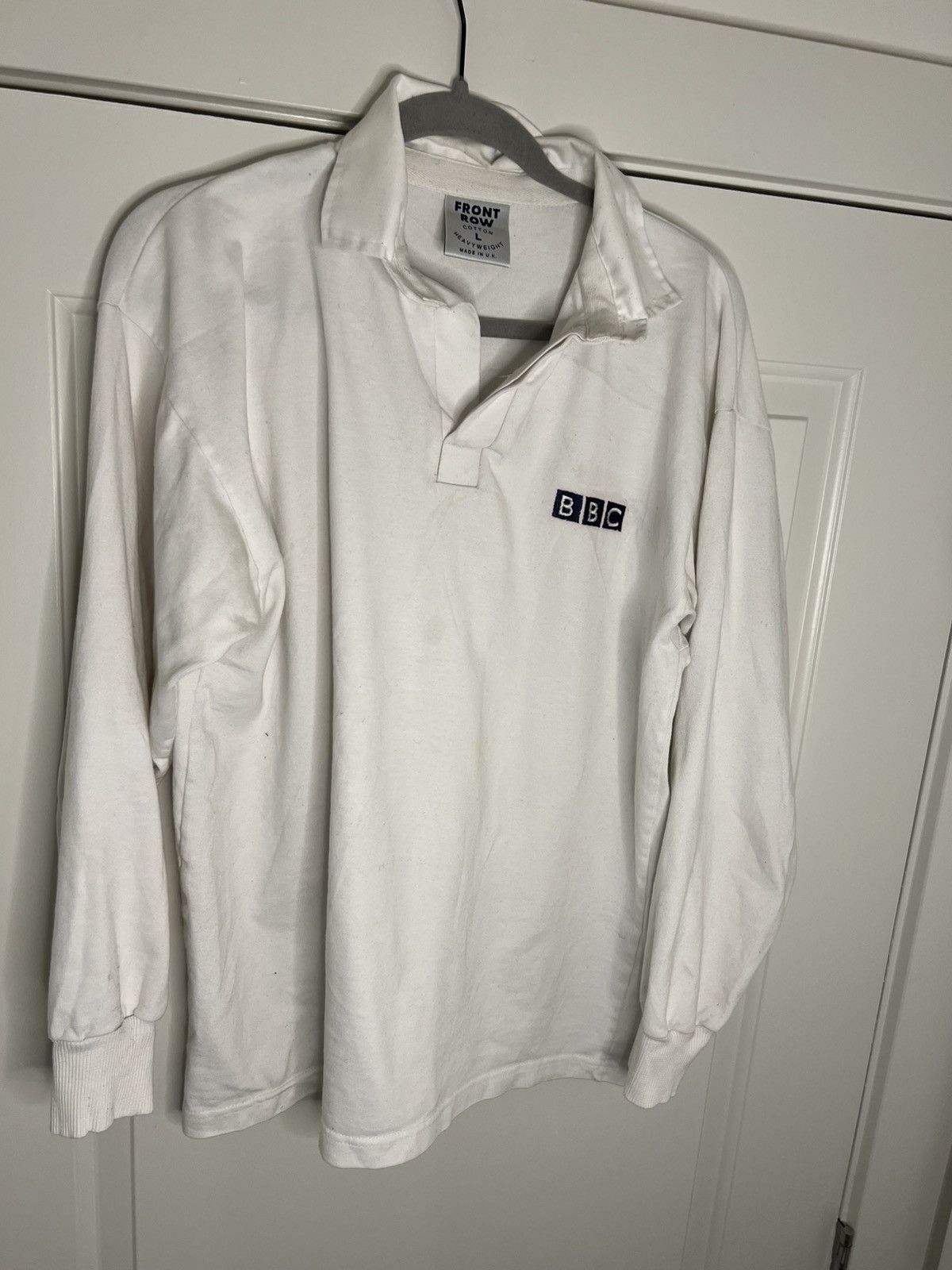 Other White BBC Television Long Sleeved Rugby shirt #rugby Size US L / EU 52-54 / 3 - 7 Thumbnail