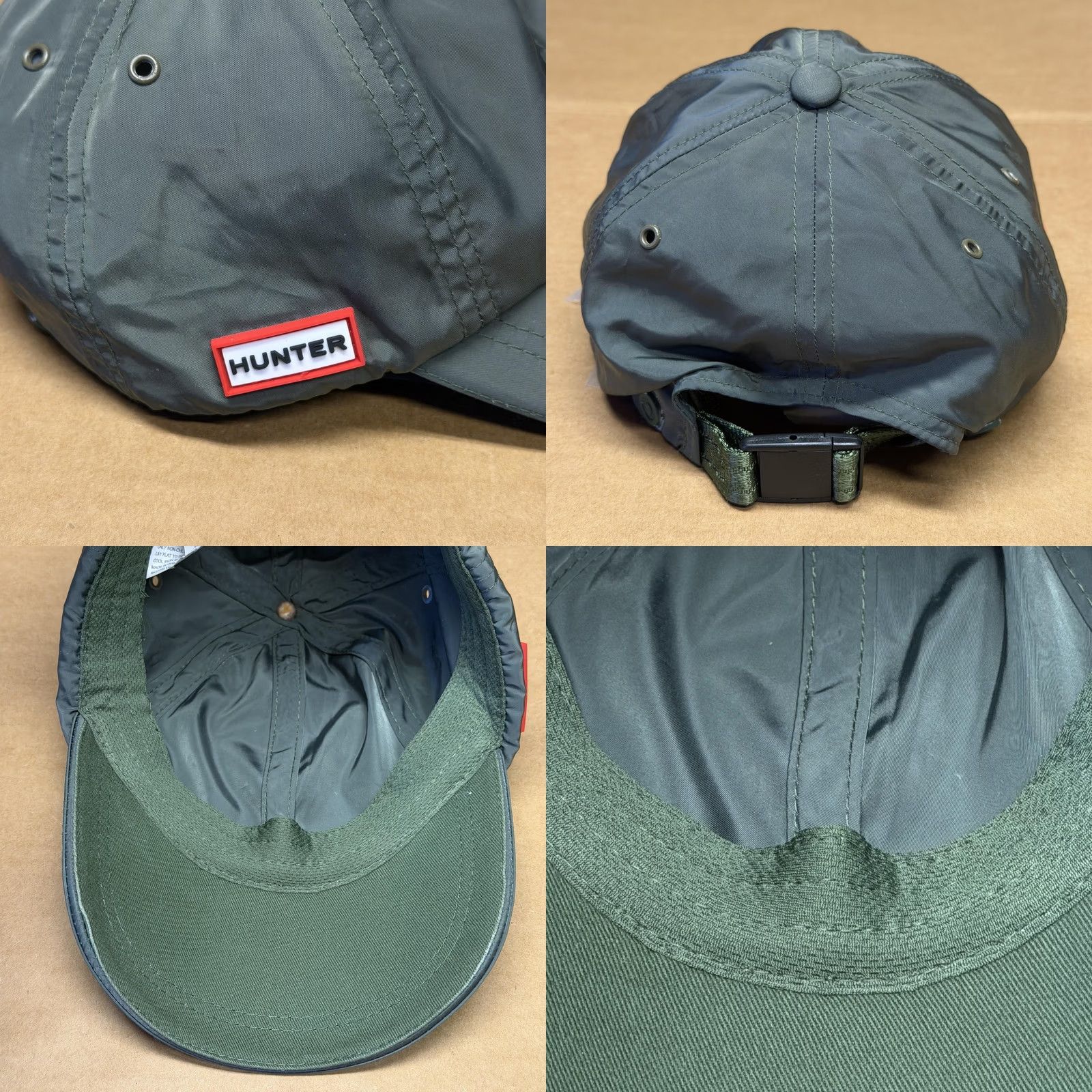 Hunter Hunter Hat Cap Strap Back Mens One Size Green Nylon Baseball Logo Patch Packable Size ONE SIZE - 8 Thumbnail