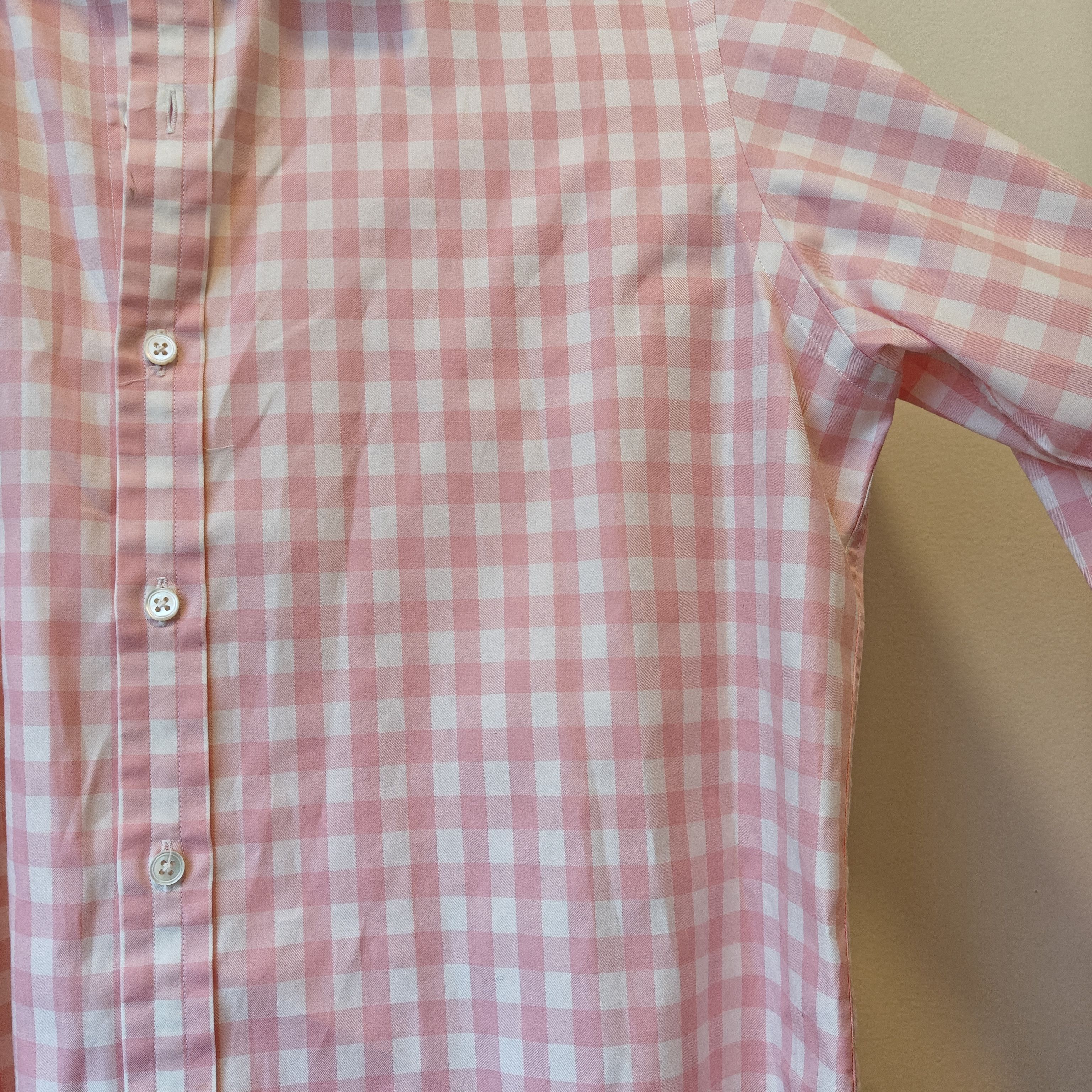Drake's pink checkered dress shirt 16/41" drakes Size US M / EU 48-50 / 2 - 12 Thumbnail