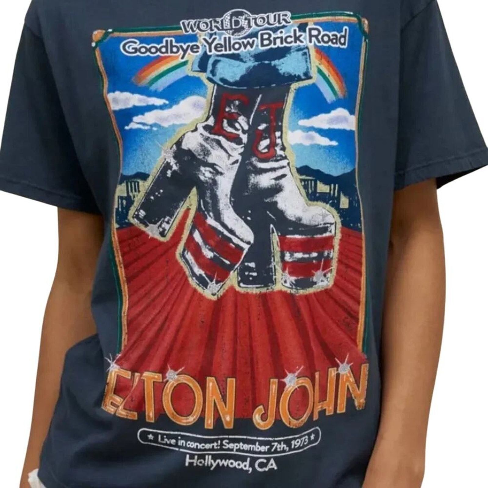 Daydreamer DAYDREAMER Elton John Hollywood Boots Boyfriend Tee Size 2X Size XXL / US 16-18 / IT 52-54 - 5 Thumbnail