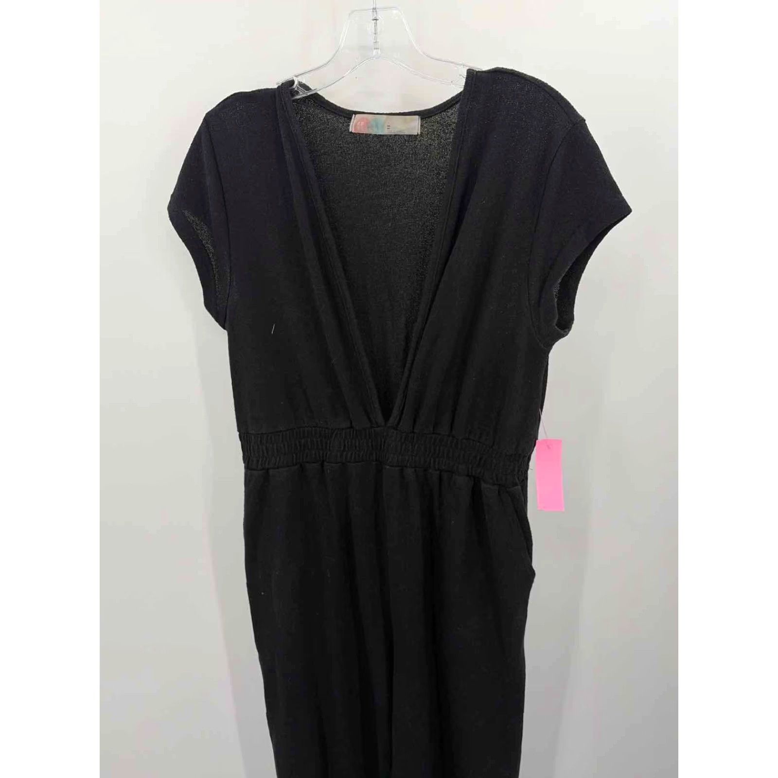 VINTAGE Pre-Owned FP Beach Black Size Medium Short Sleeve Jumpsuit