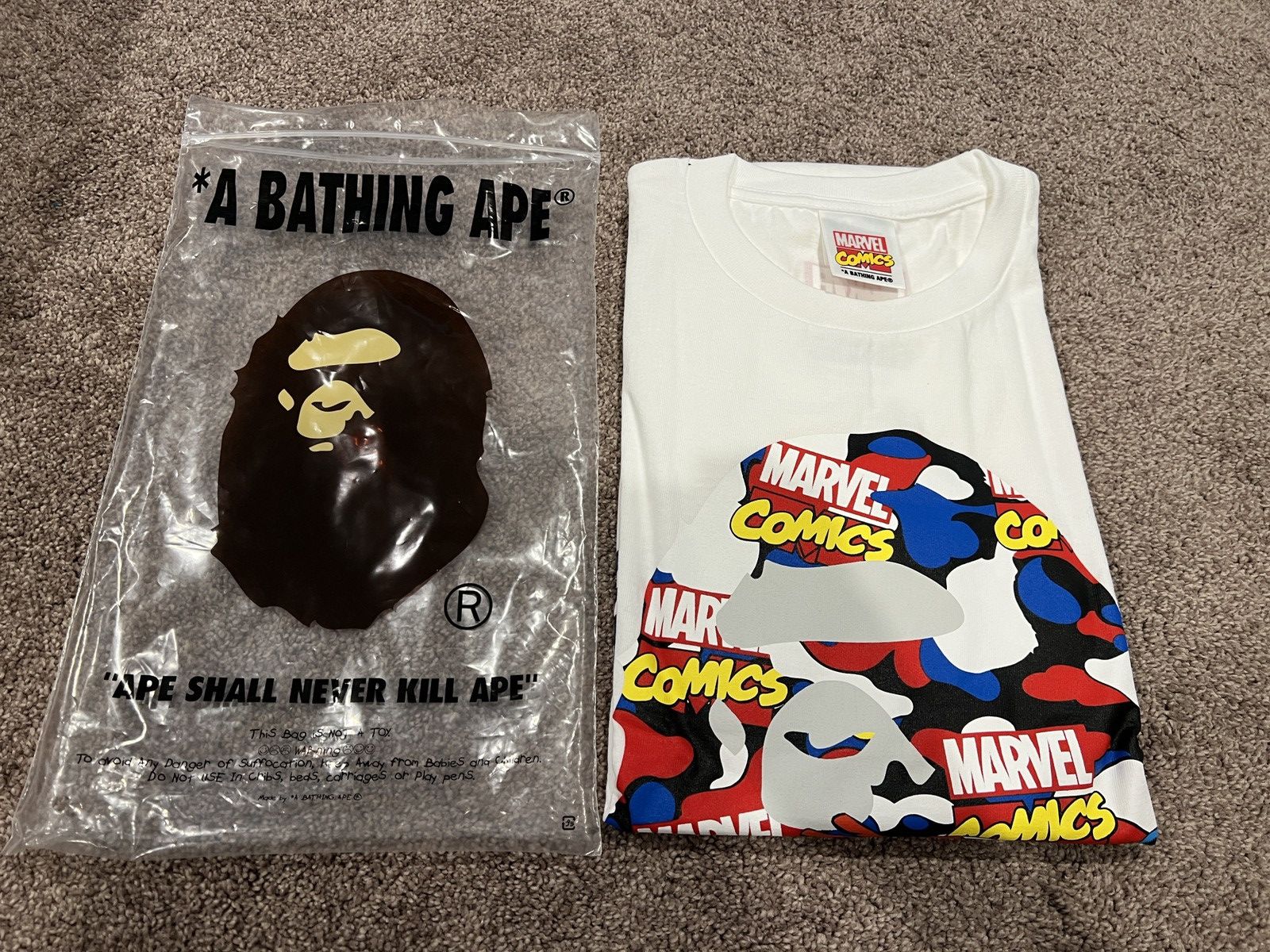 Bape Bape x Marvel Captain America Tee Size US XL / EU 56 / 4 - 2 Thumbnail
