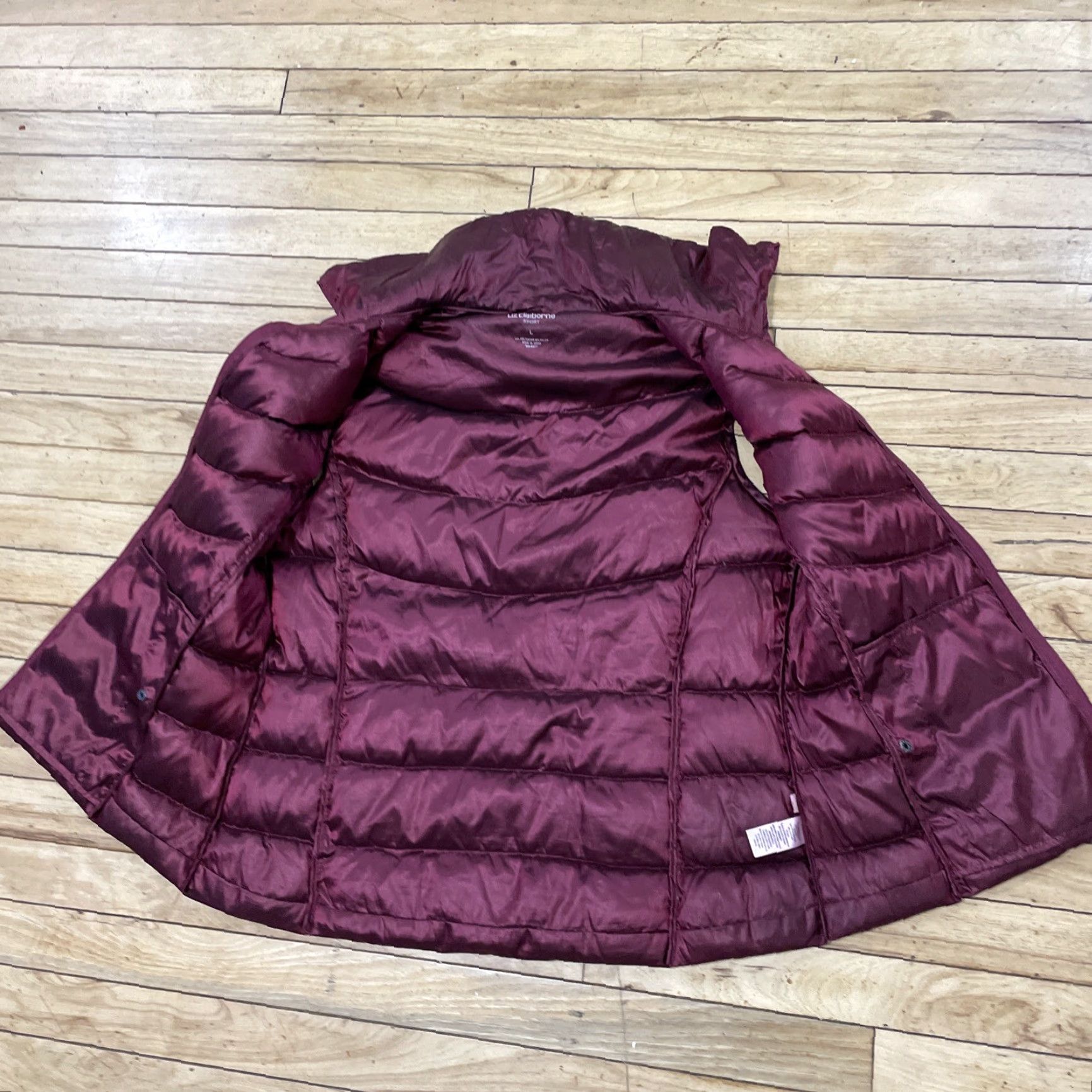 Liz Claiborne LIZ CLAIBORNE SPORT Down Puffer Vest Womens L Red Zip Snap Pockets Lightweight Casual Outdoor Holiday Runtime: Down Size L / US 10 / IT 46 - 4 Thumbnail