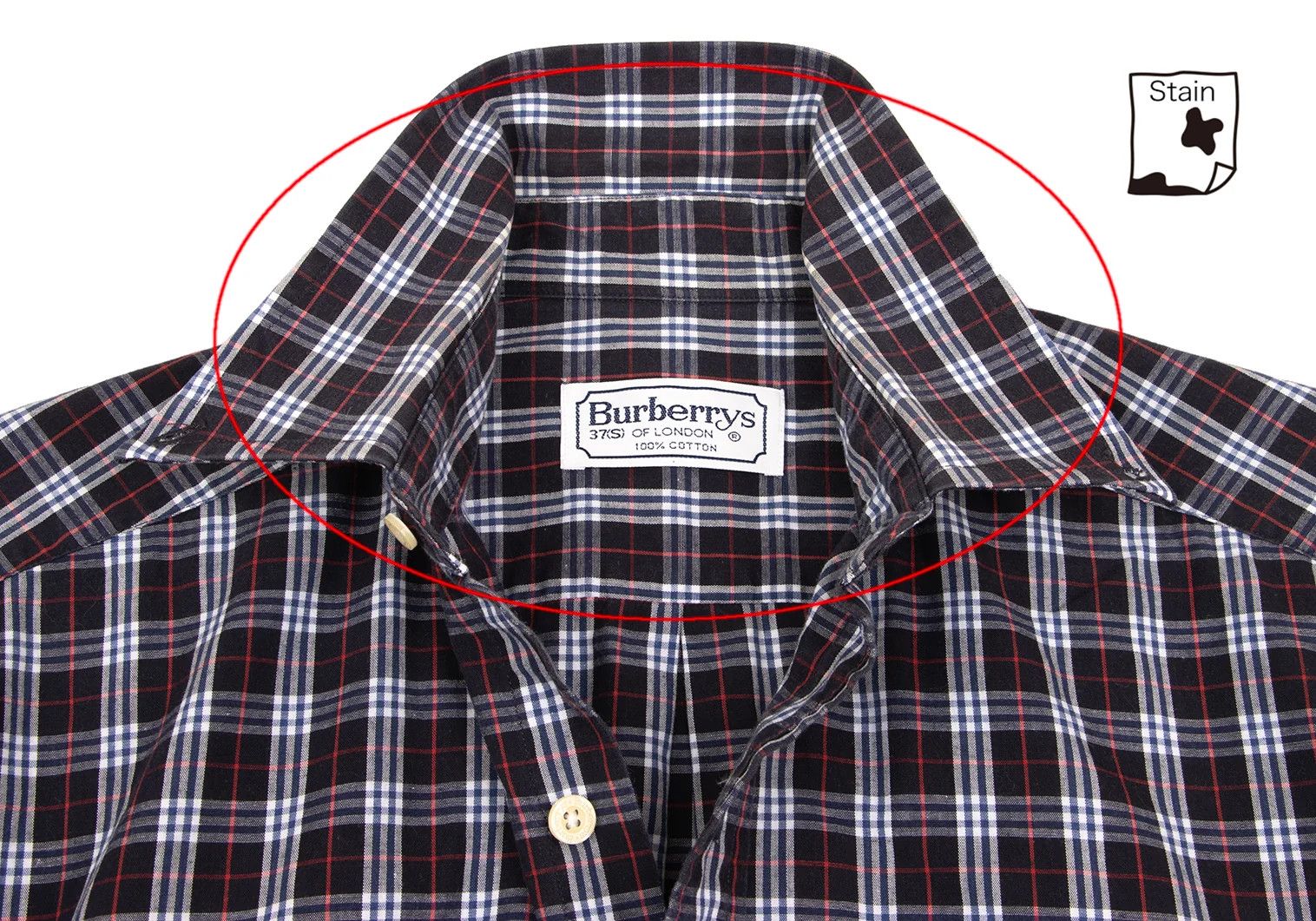 Burberry Point Embroidered Check Button-Down Shirt in Navy Size US S / EU 44-46 / 1 - 4 Thumbnail