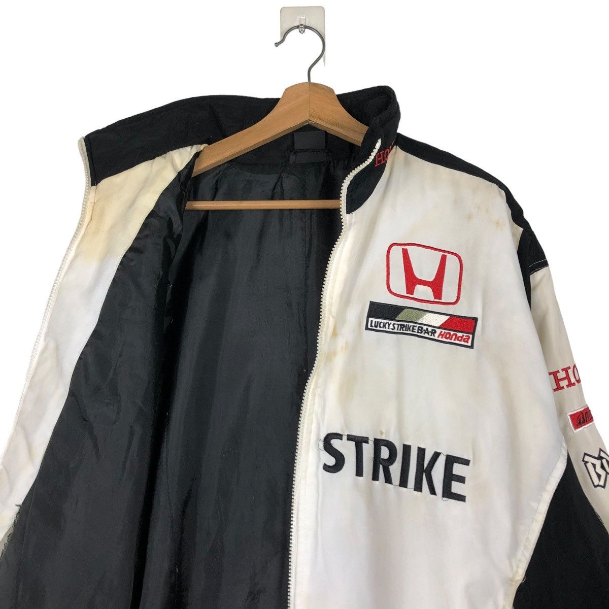 Hein Gericke 🔥VINTAGE BIKER JACKET RACING LUCKY STRIKE BIG LOGO Size US XXL / EU 58 / 5 - 17 Thumbnail