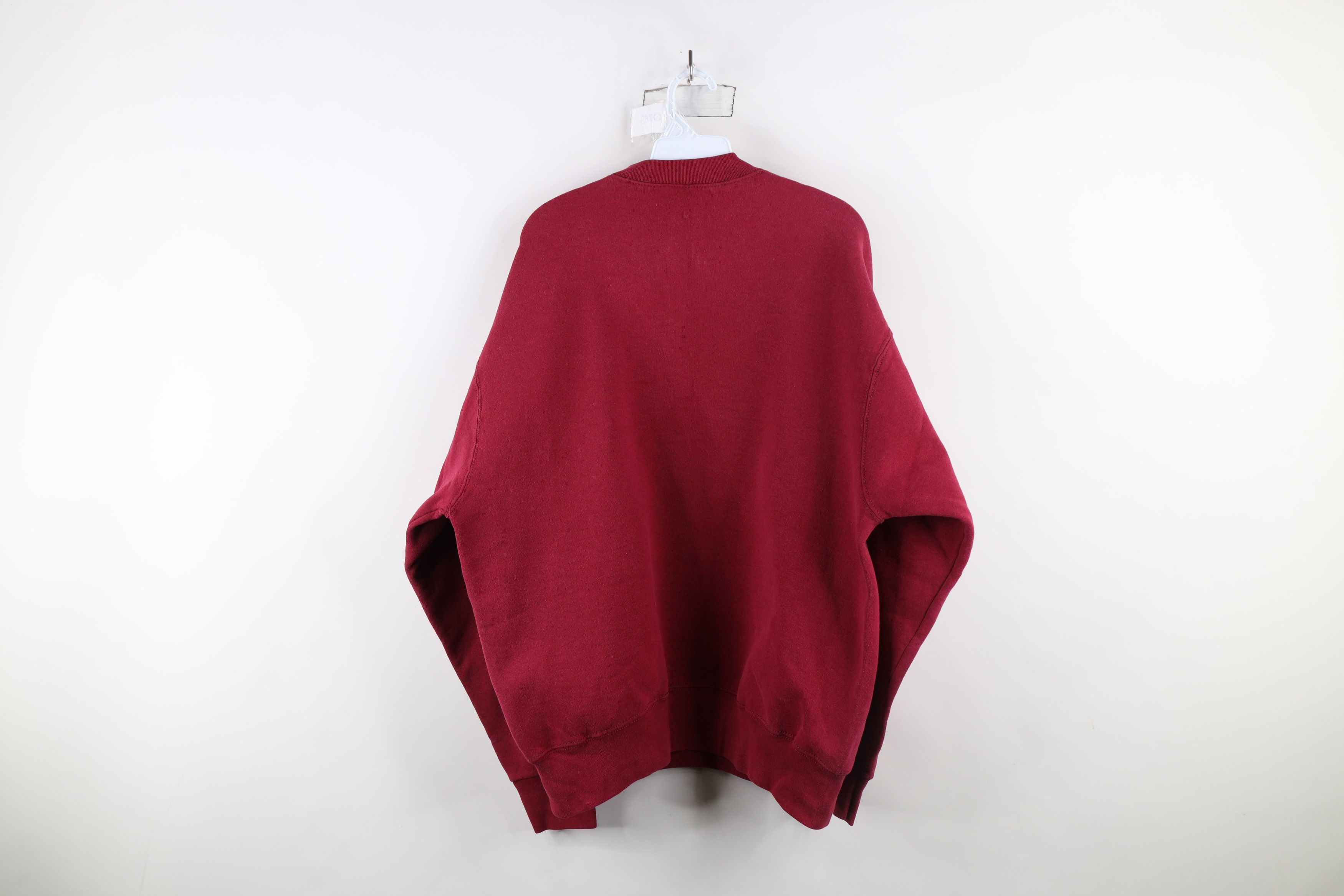 Vintage Vintage 90s Streetwear Blank Heavyweight Sweatshirt Red USA Size US XL / EU 56 / 4 - 12 Thumbnail