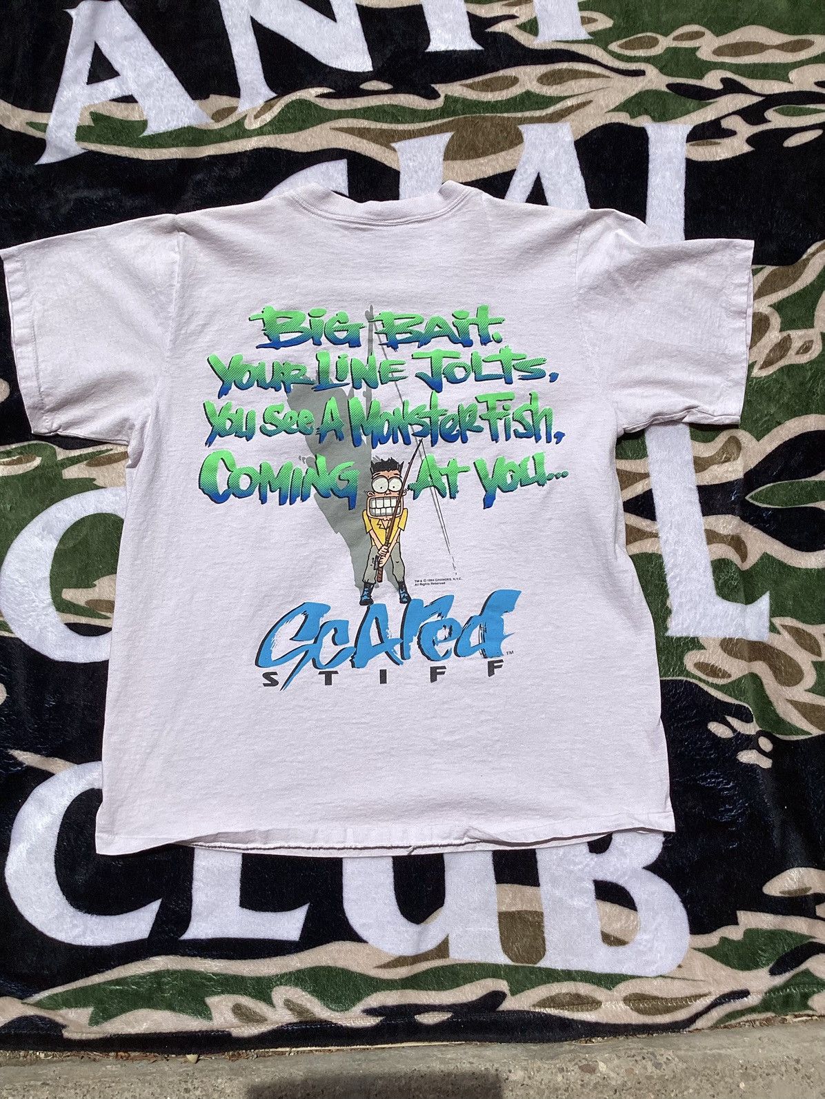 Changes × Vintage Vtg 94 scared stiff fishing outdoors single stitch USA Tee Size US M / EU 48-50 / 2 - 1 Thumbnail