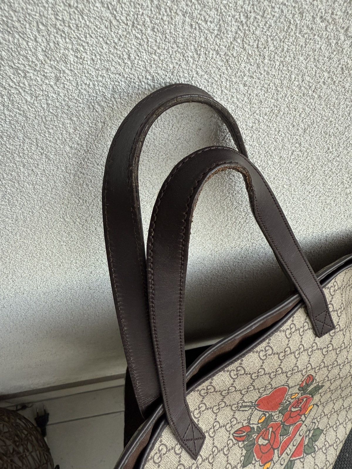 Gucci Gucci Tattoo Rose & Heart GG Supreme Large Tote Size ONE SIZE - 11 Thumbnail