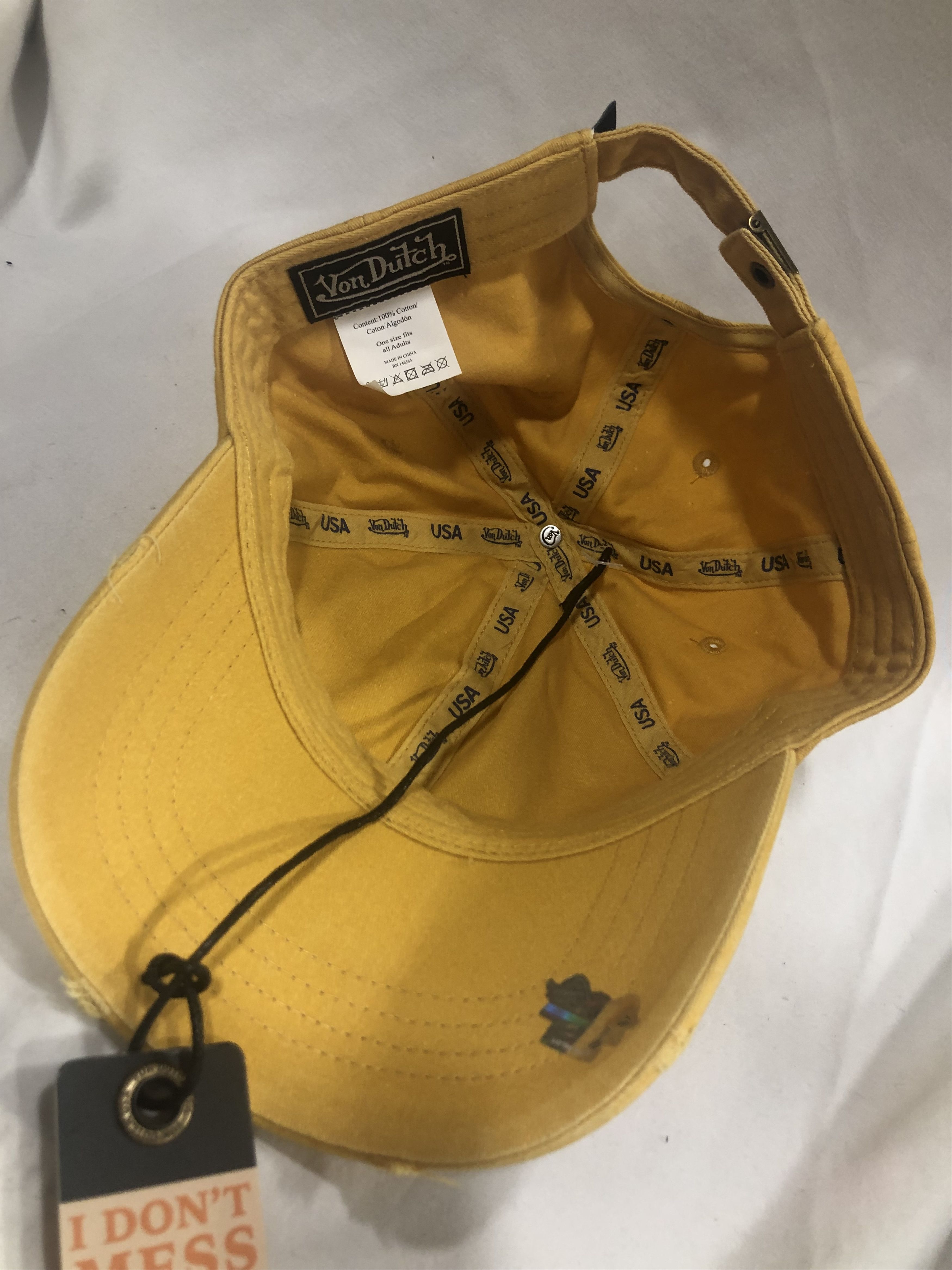 Von Dutch Von Dutch Yellow Distressed Hat (VH22) Size ONE SIZE - 4 Thumbnail