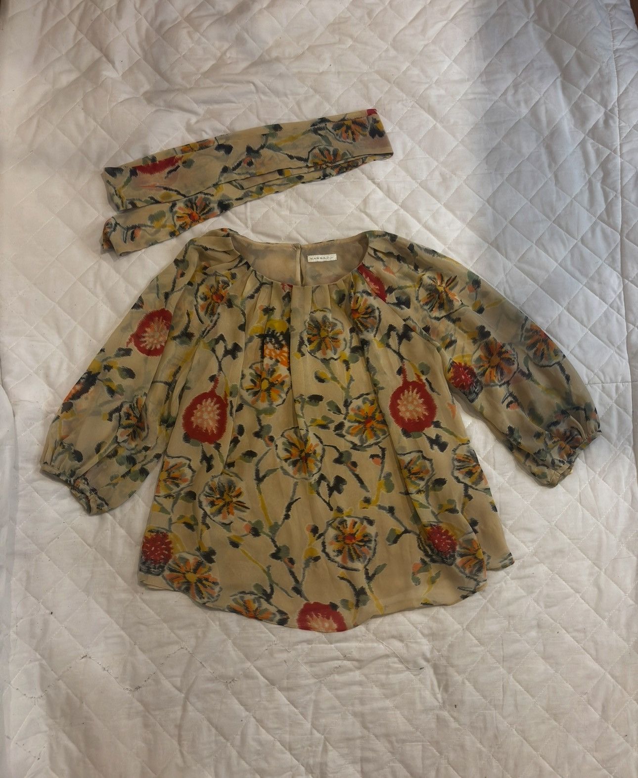 Other Floral Chiffon Blouse.wt051 Size S / US 4 / IT 40 - 1 Thumbnail
