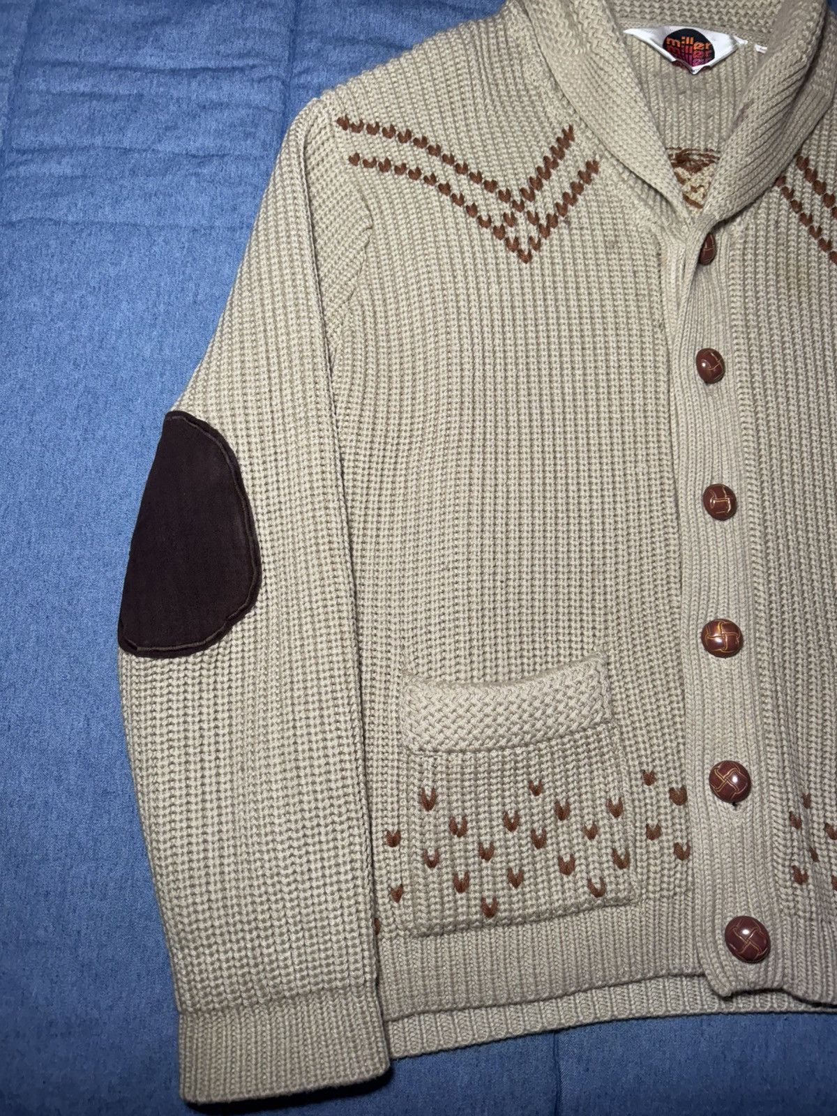 Vintage Miller co Beige long sleeve Cowichan cow print sweater Size US XL / EU 56 / 4 - 2 Thumbnail