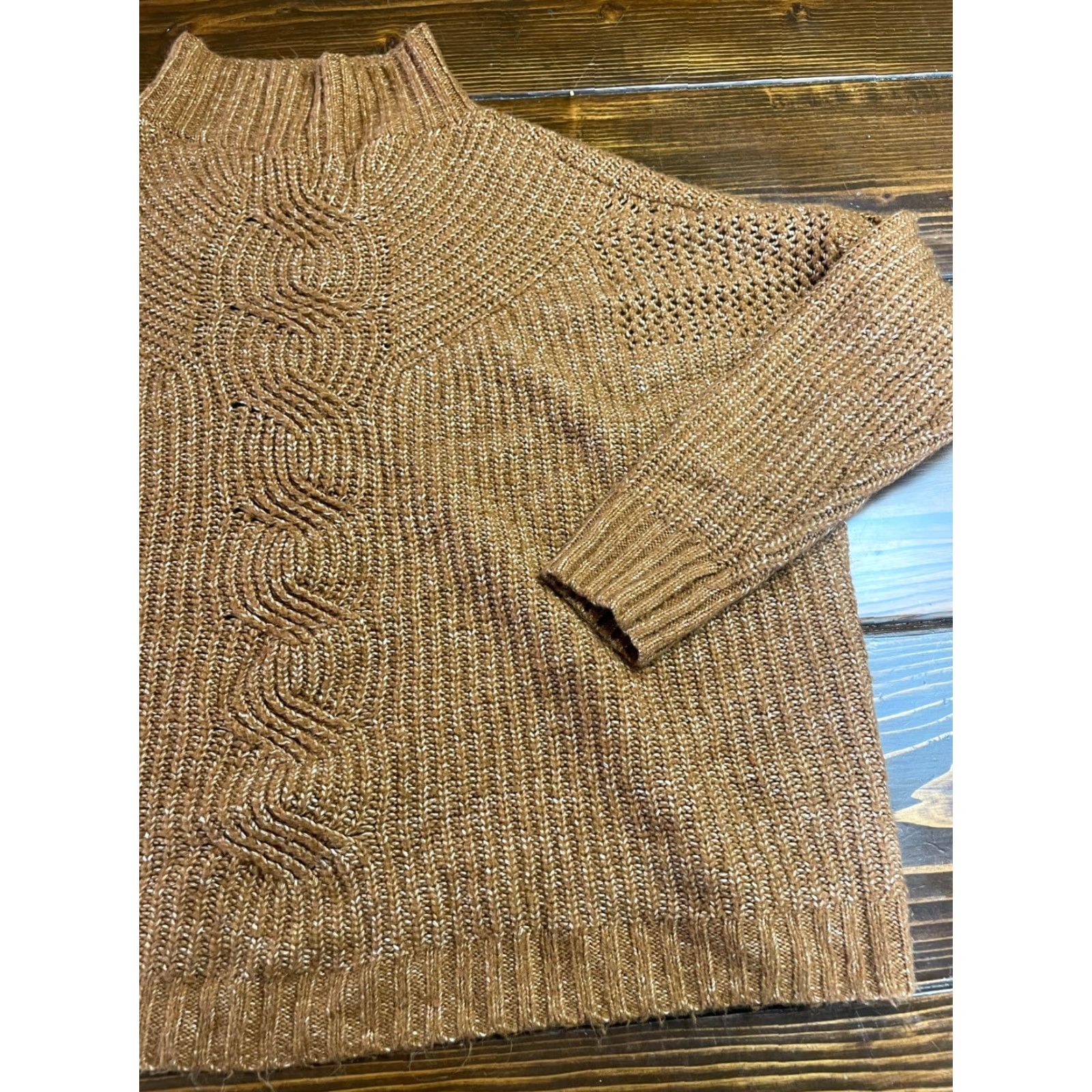 Vintage Maurices Sweater Women's Size Large Brown Knit Pullover Mock Neck Size L / US 10 / IT 46 - 3 Thumbnail
