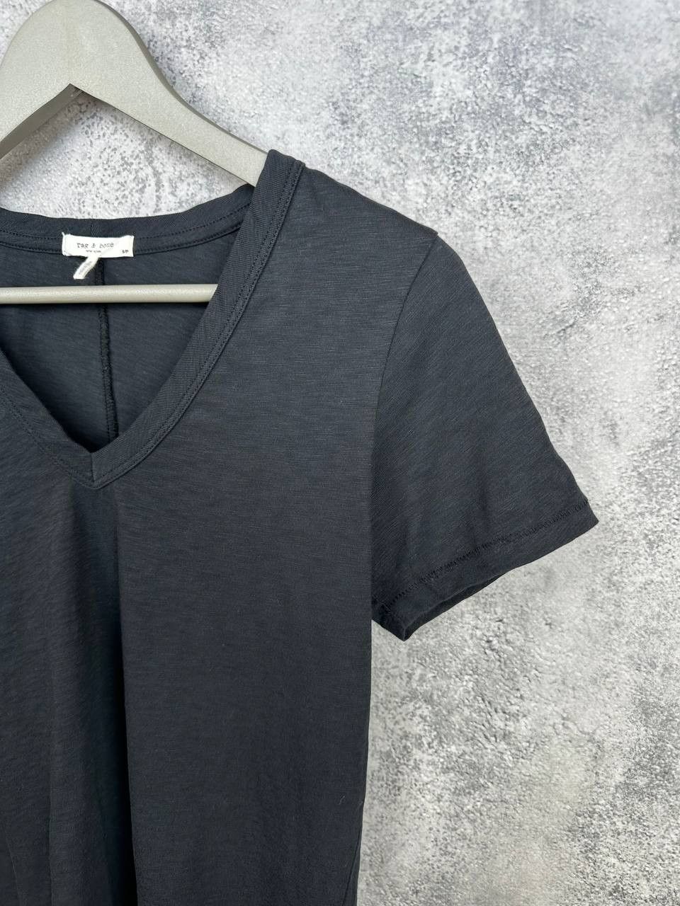 Rag & Bone Rag & Bone New York Black Pima Cotton V-Neck T-Shirt Size S / US 4 / IT 40 - 5 Thumbnail