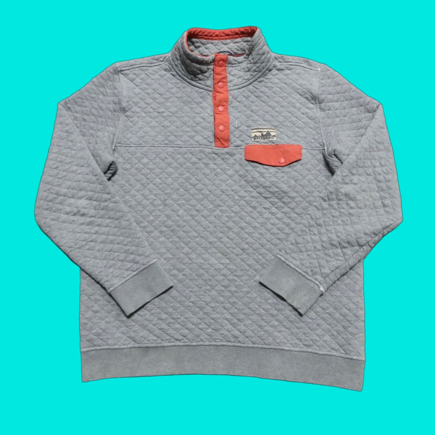 Patagonia Patagonia Jacket Mens Patagonia Organic Cotton Quilt Snap-T Pullover M Grey Vintage 25371/Pre-owned Regular Size M Mens Size US M / EU 48-50 / 2 - 1 Thumbnail