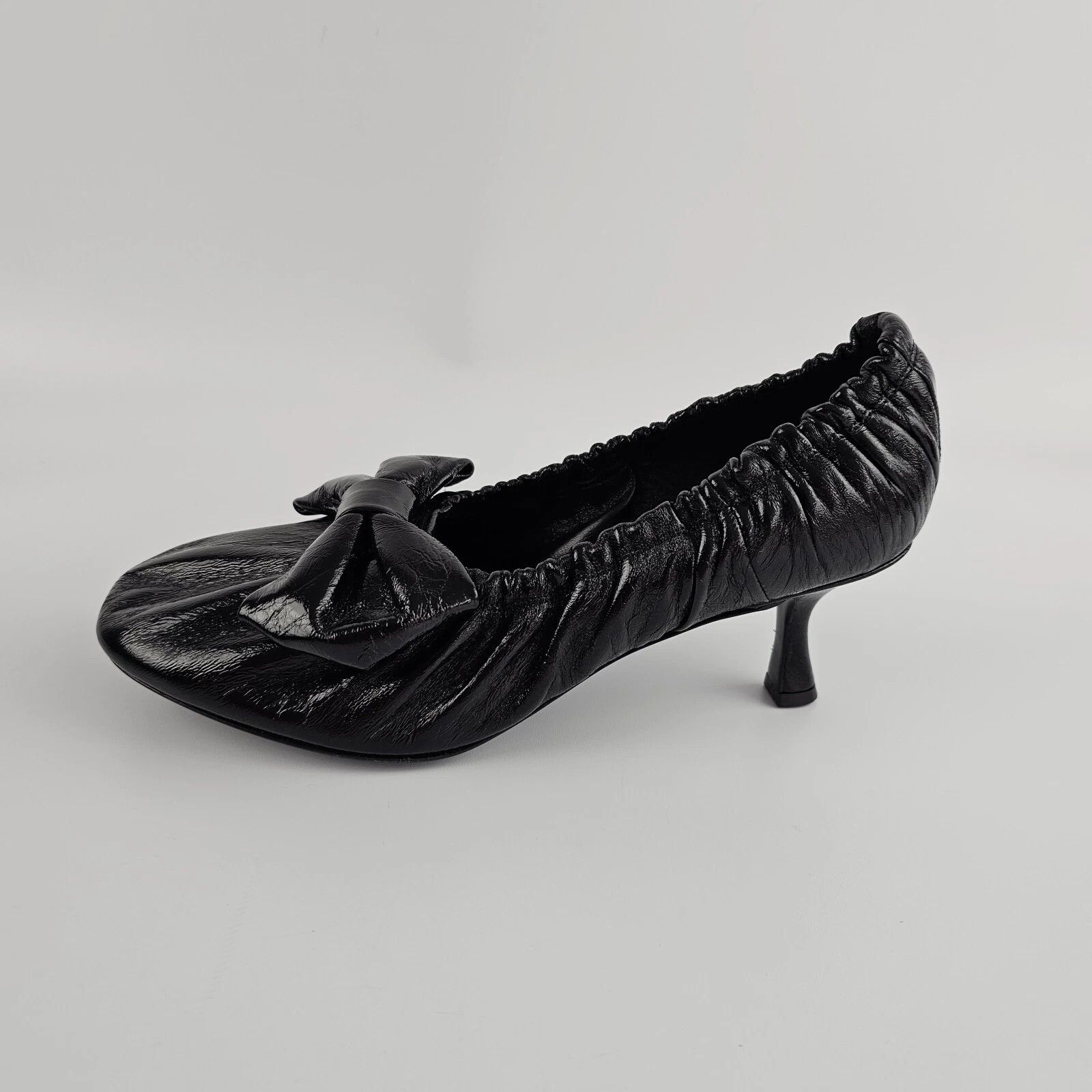 Acne Studios ACNE STUDIOS Black Leather Bow 60mm Pumps New Size US 5 / IT 35 - 4 Thumbnail