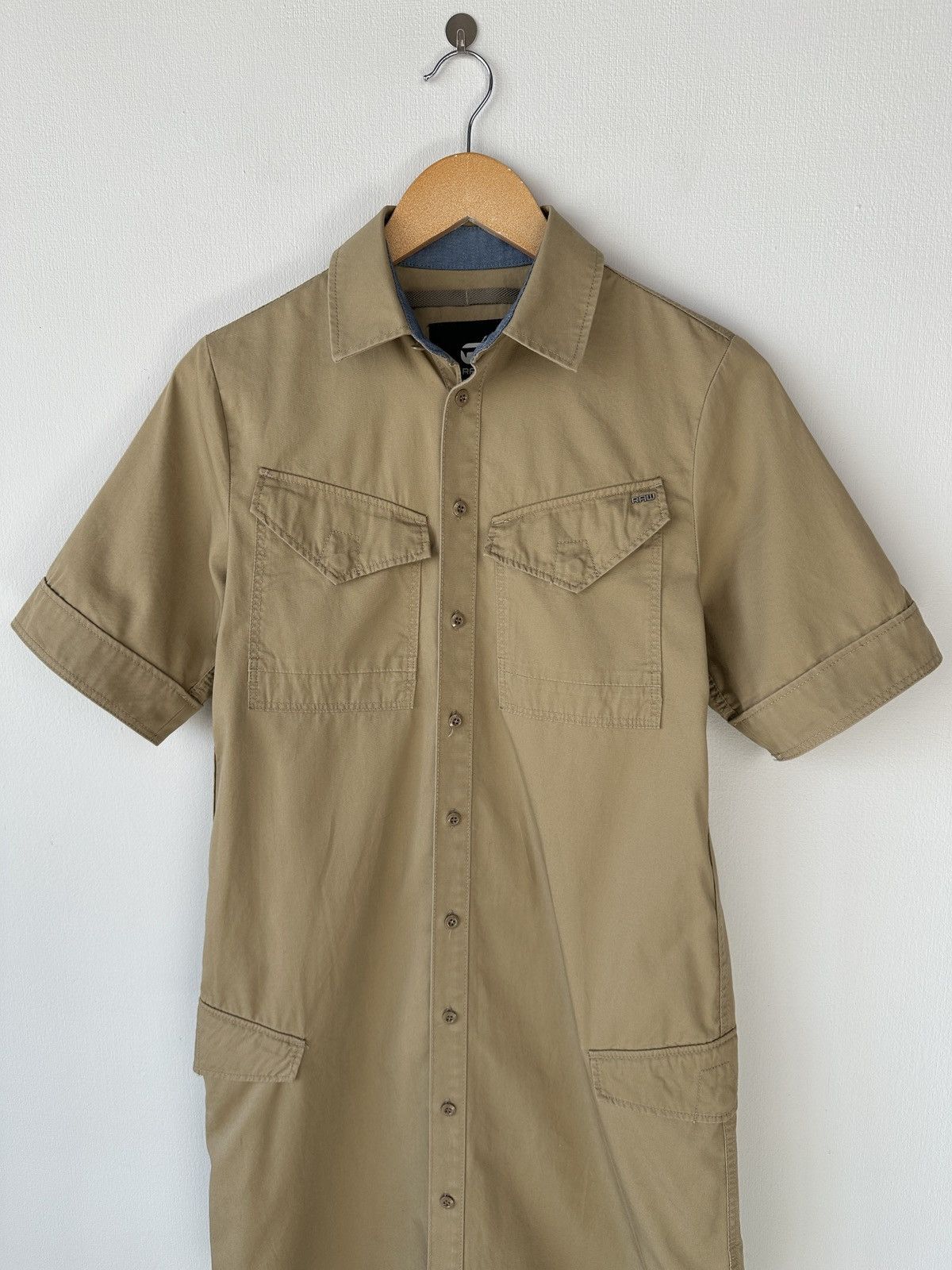 G-Star G-STAR RAW Rovic Shirt Utility Dress Short Sleeve Beige XS Size XS / US 0-2 / IT 36-38 - 3 Thumbnail